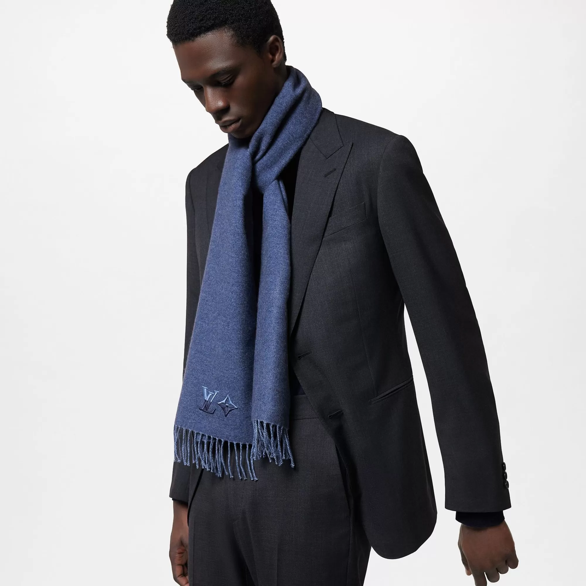 Shop Louis Vuitton Lv Dual Scarf Blue
