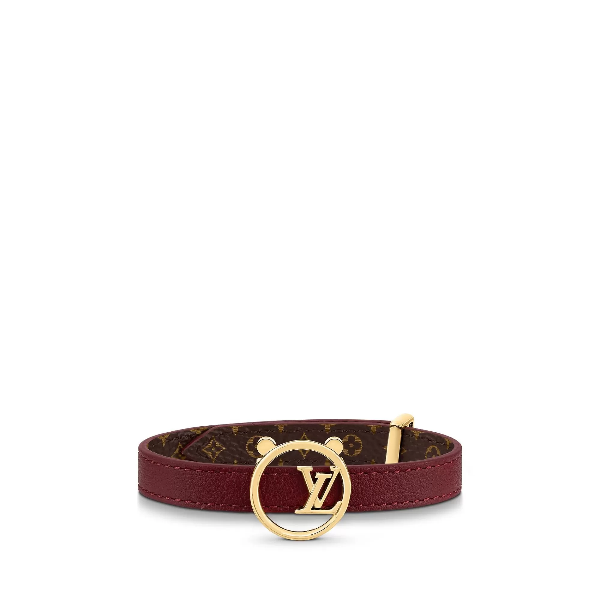 Sale Louis Vuitton Lv Eclipse Leather Bracelet Burgundy