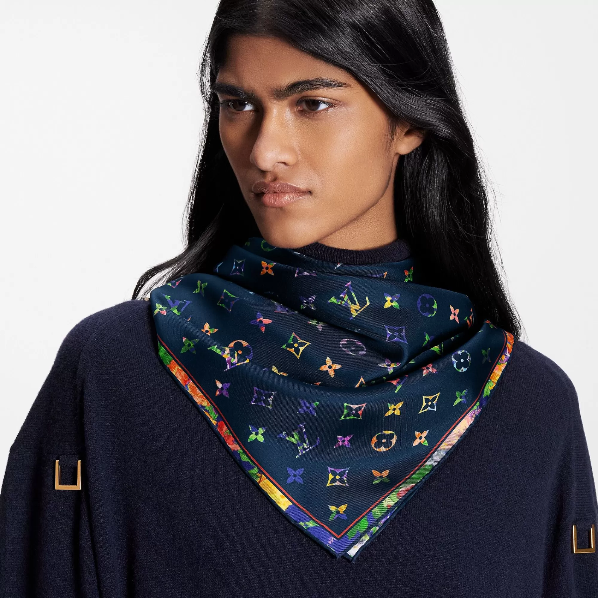 Fashion Louis Vuitton Lv Garden Square 90 Bleu Marine