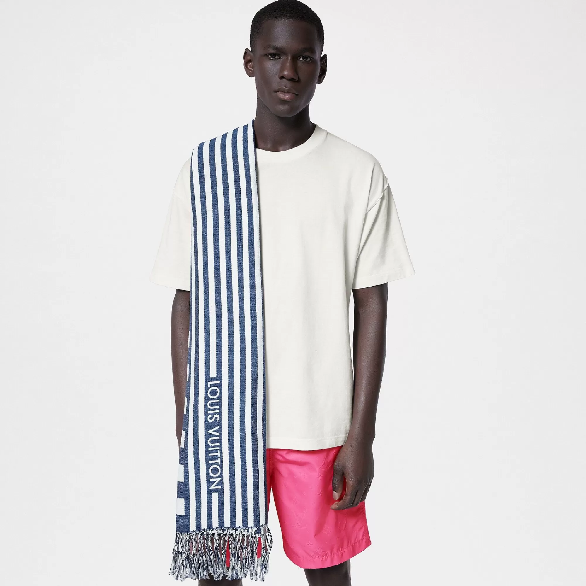 Shop Louis Vuitton Lv Graphical Beach Blanket Blue