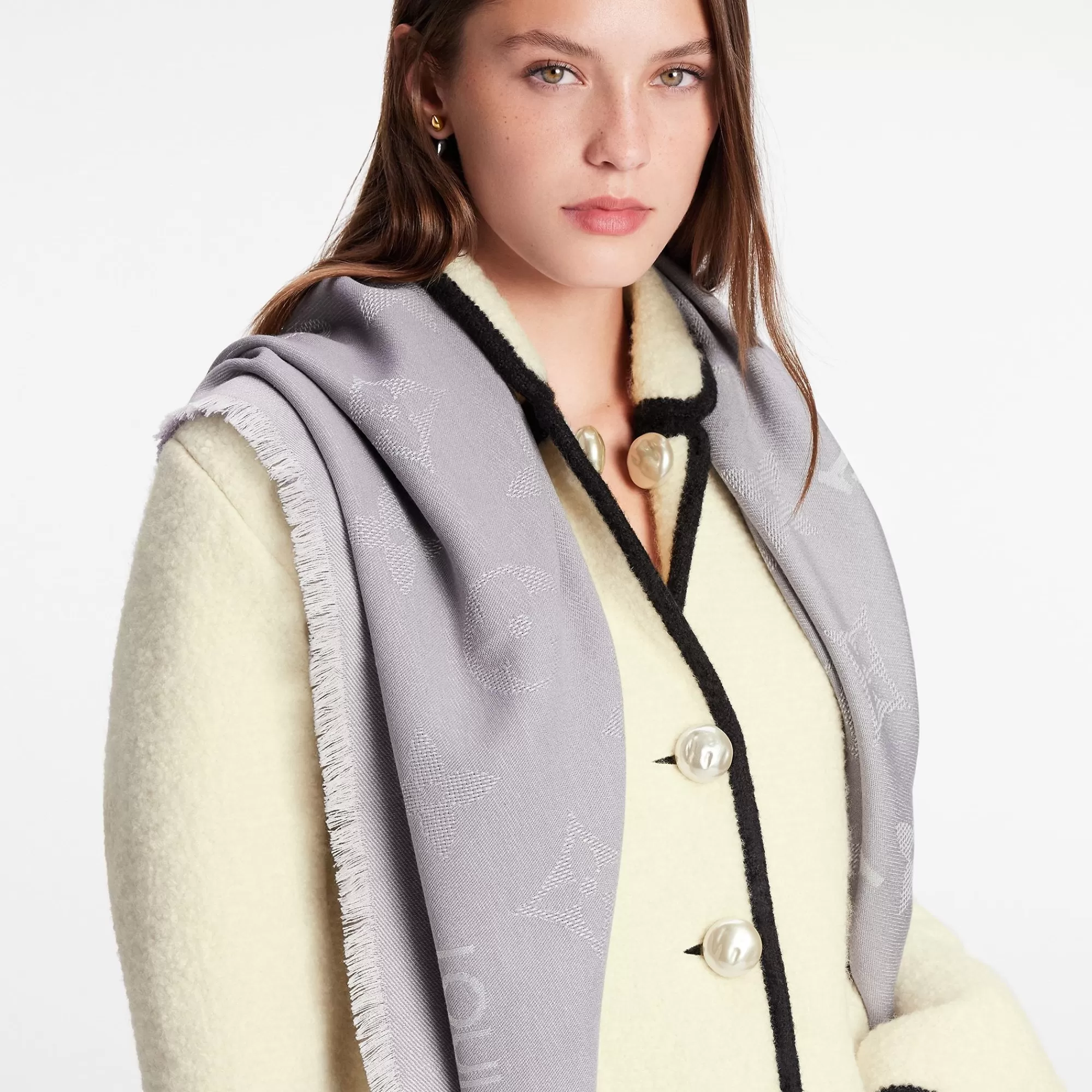 New Louis Vuitton Lv Harmony Shawl Grey