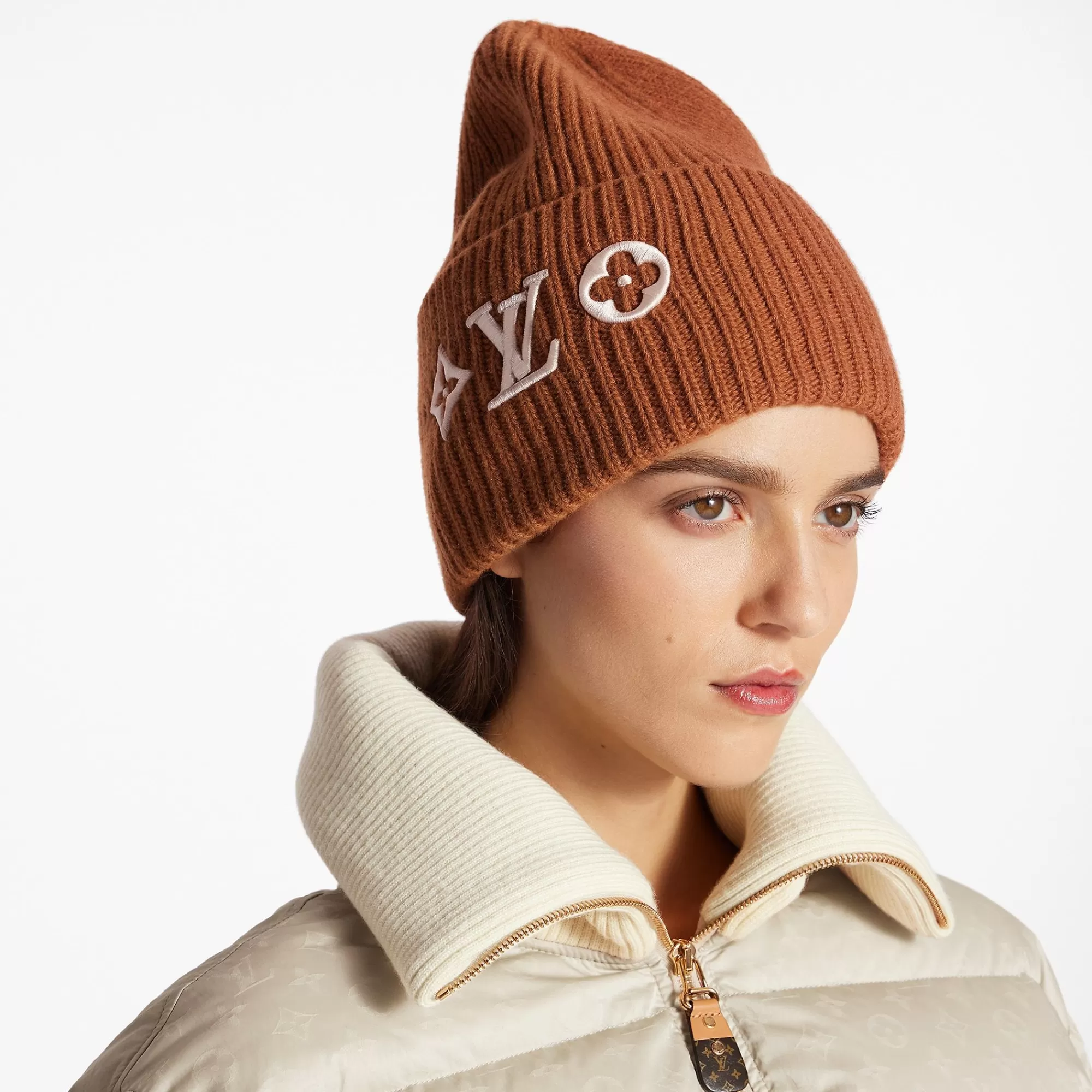 Cheap Louis Vuitton Lv Headline Beanie Hazelnut