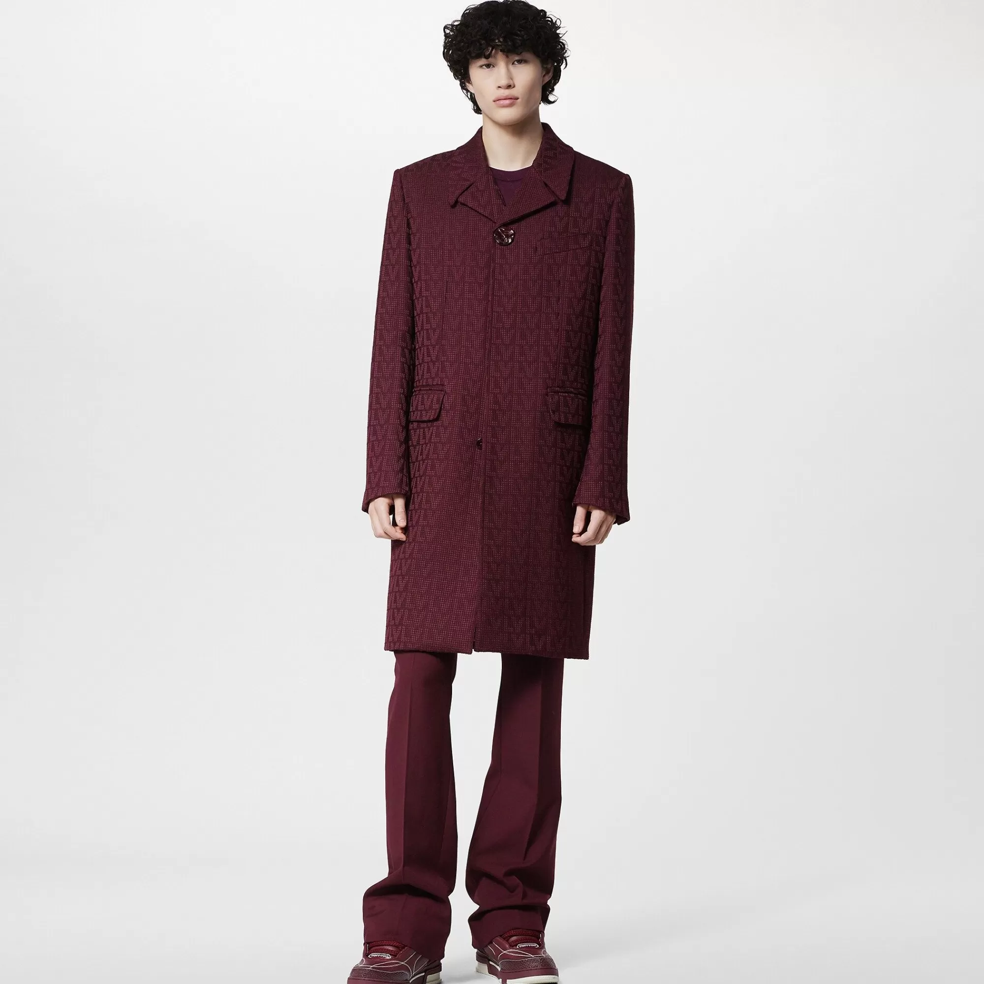 Shop Louis Vuitton Lv Jacquard Car Coat