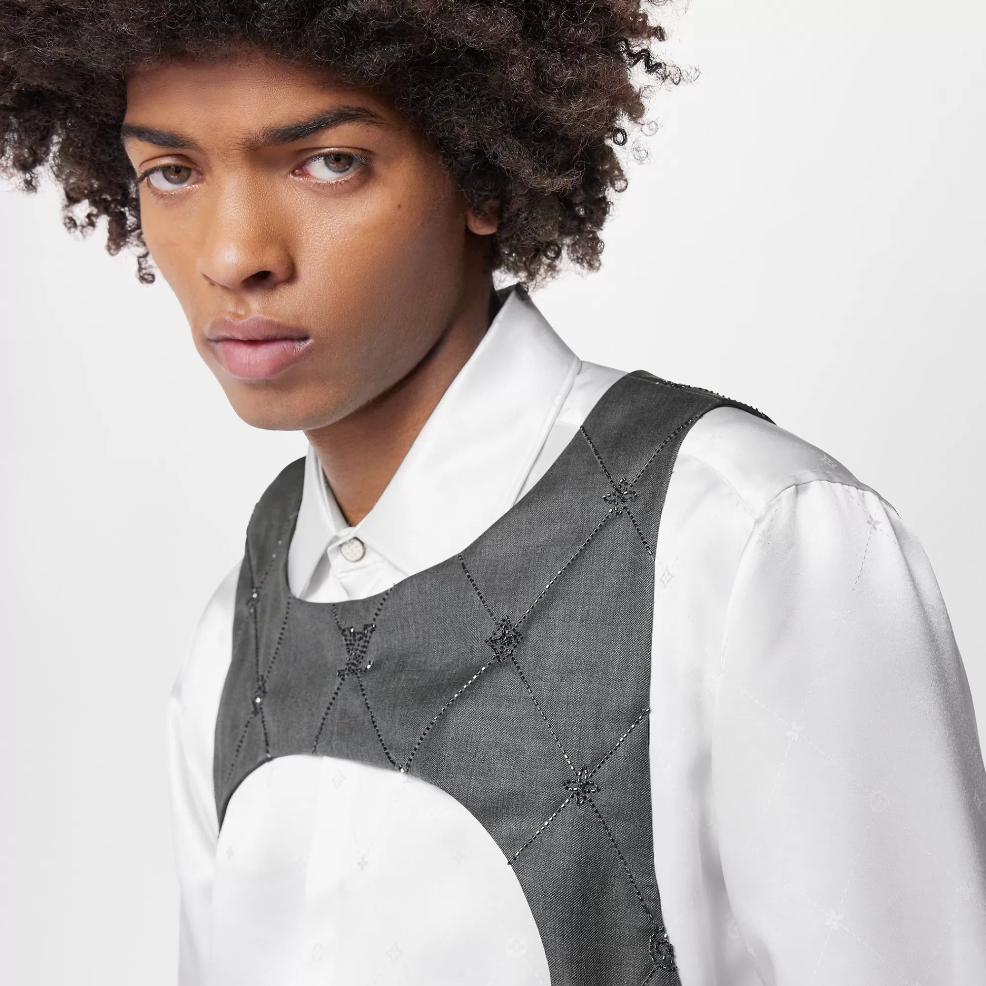 Cheap Louis Vuitton Lv Lozenge Embroidered Mid-Layer