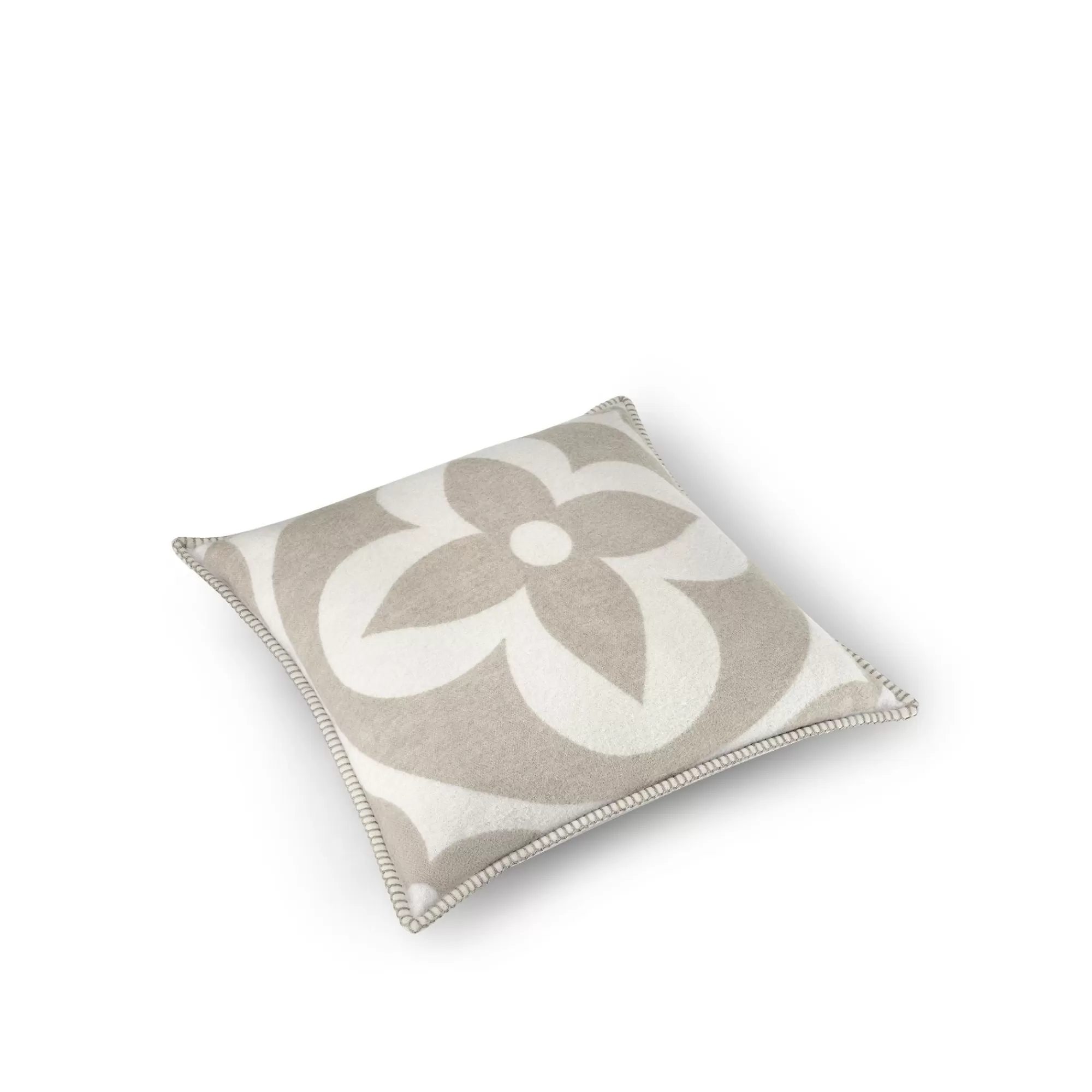 Fashion Louis Vuitton Lv Medallion Cushion Greige