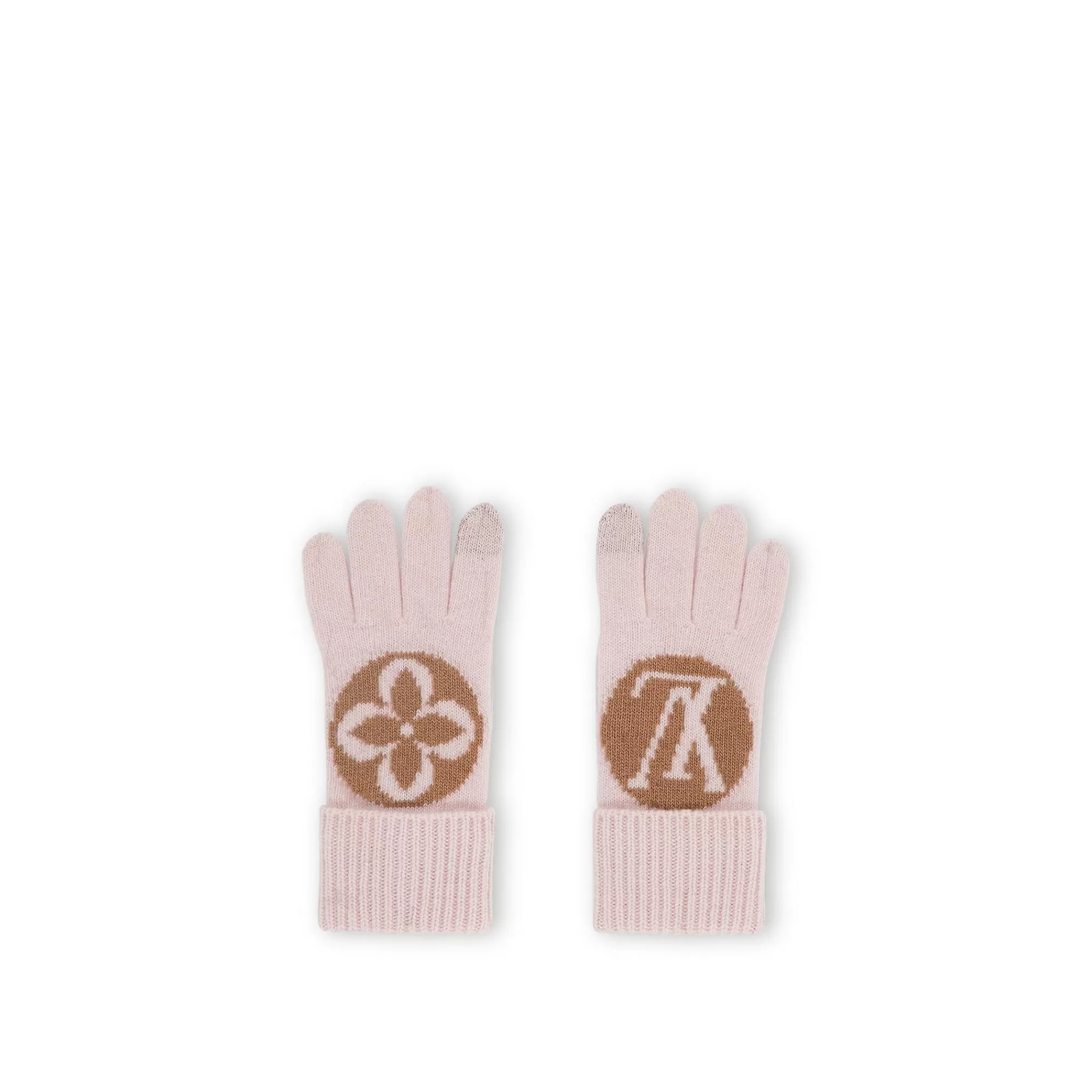 Outlet Louis Vuitton Lv Medallion Gloves Camel Rose