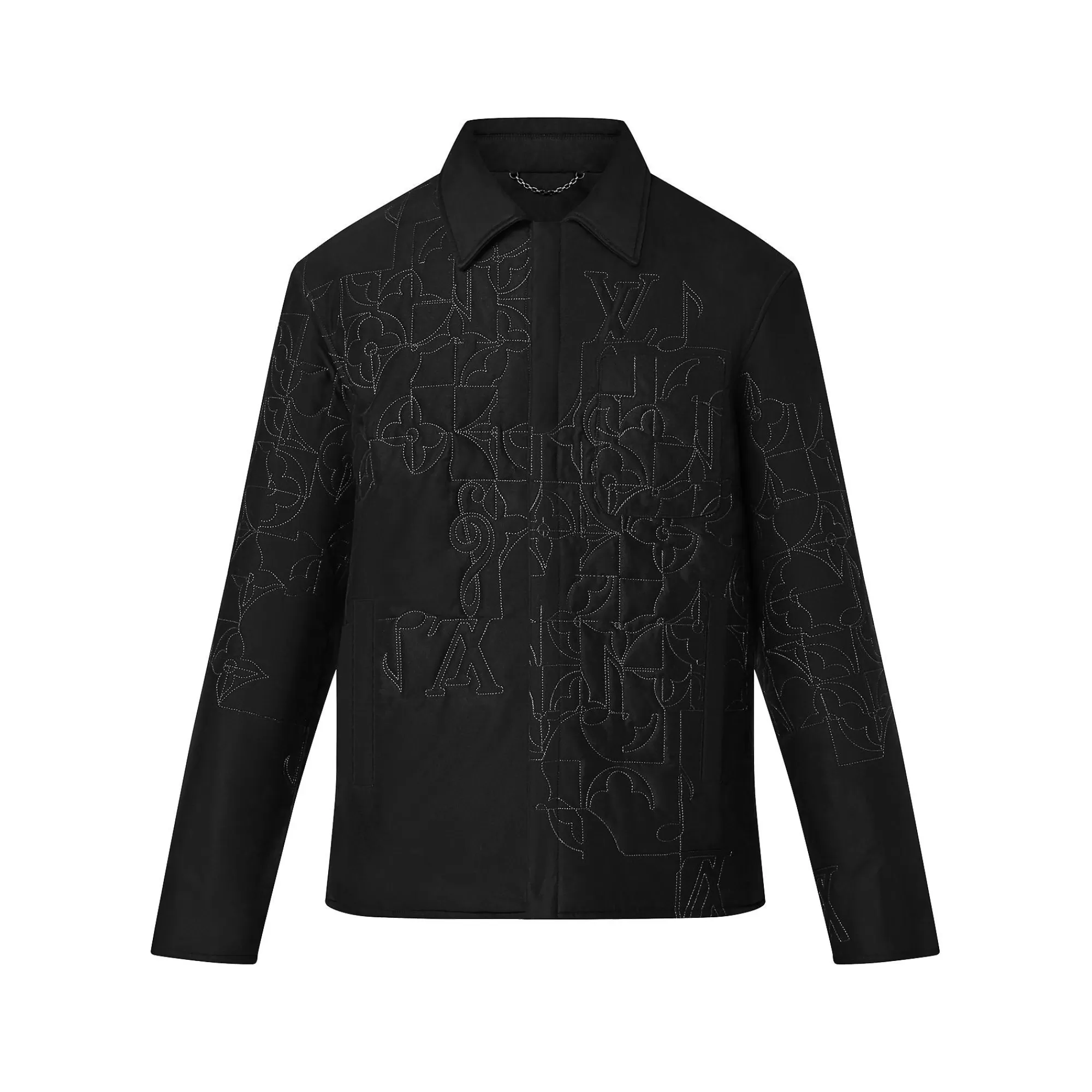 Sale Louis Vuitton Lv Music Line Embroidered Quilted Overshirt