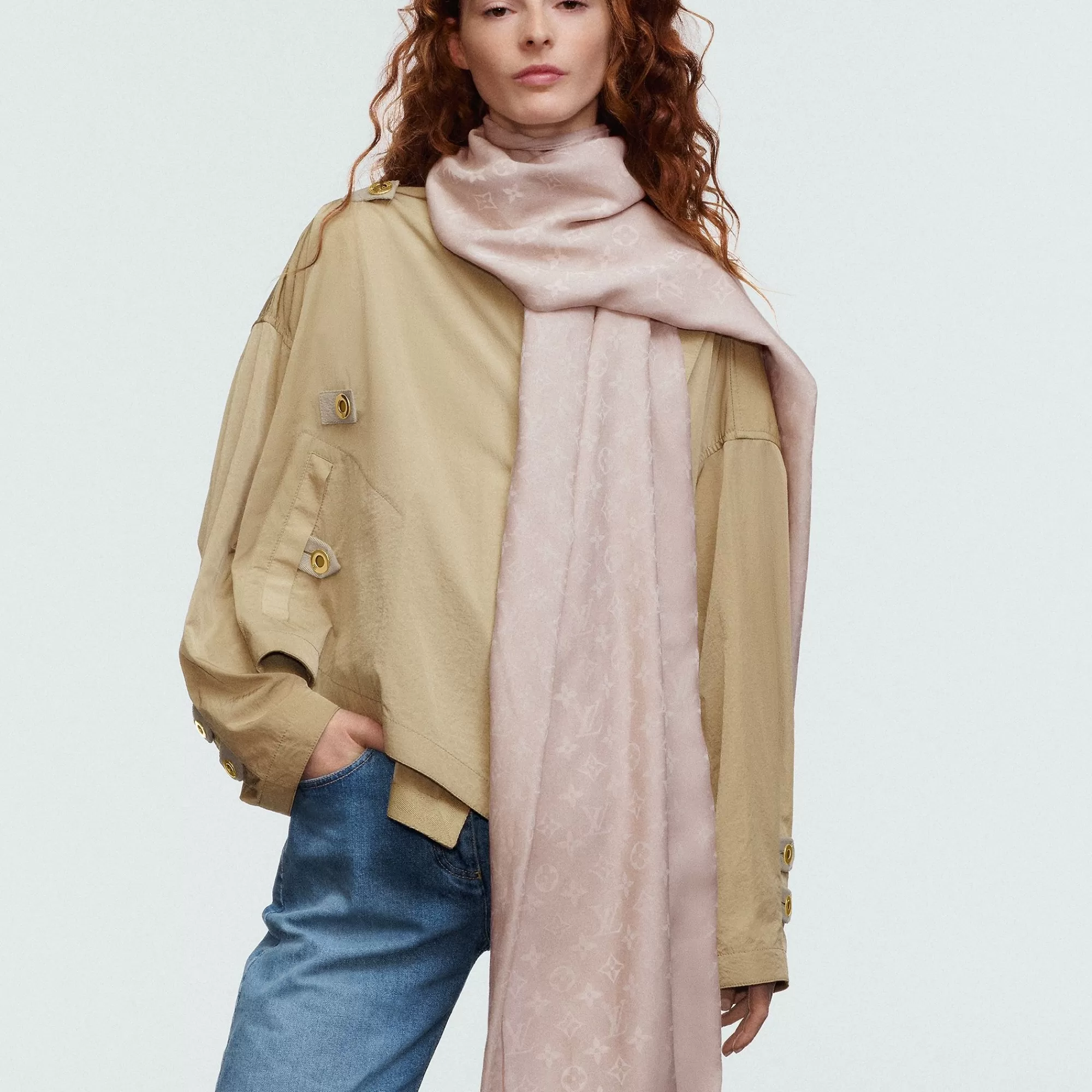 Fashion Louis Vuitton Lv Nuage Stole Beige