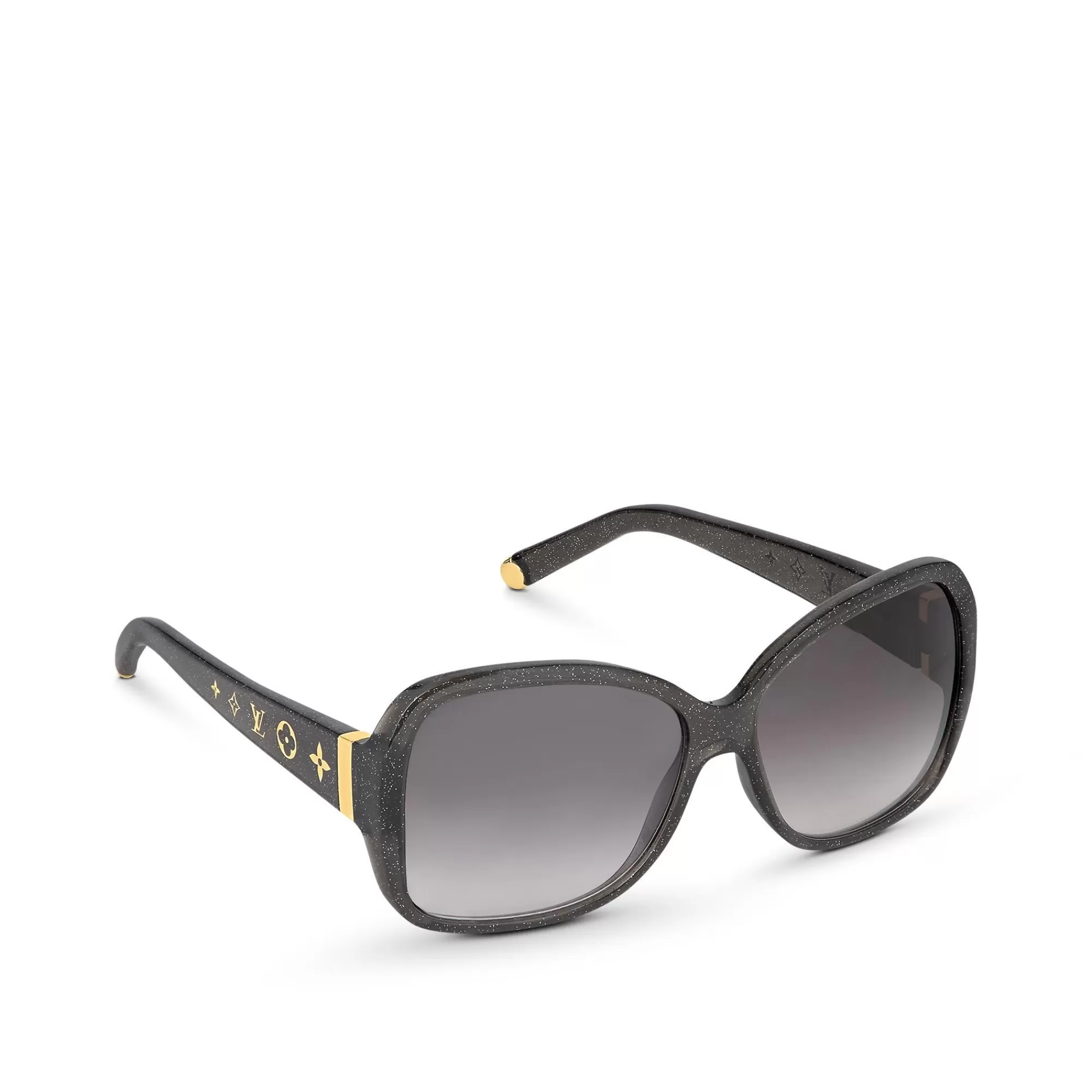 Outlet Louis Vuitton Lv Obsession Round Sunglasses Black Glitter