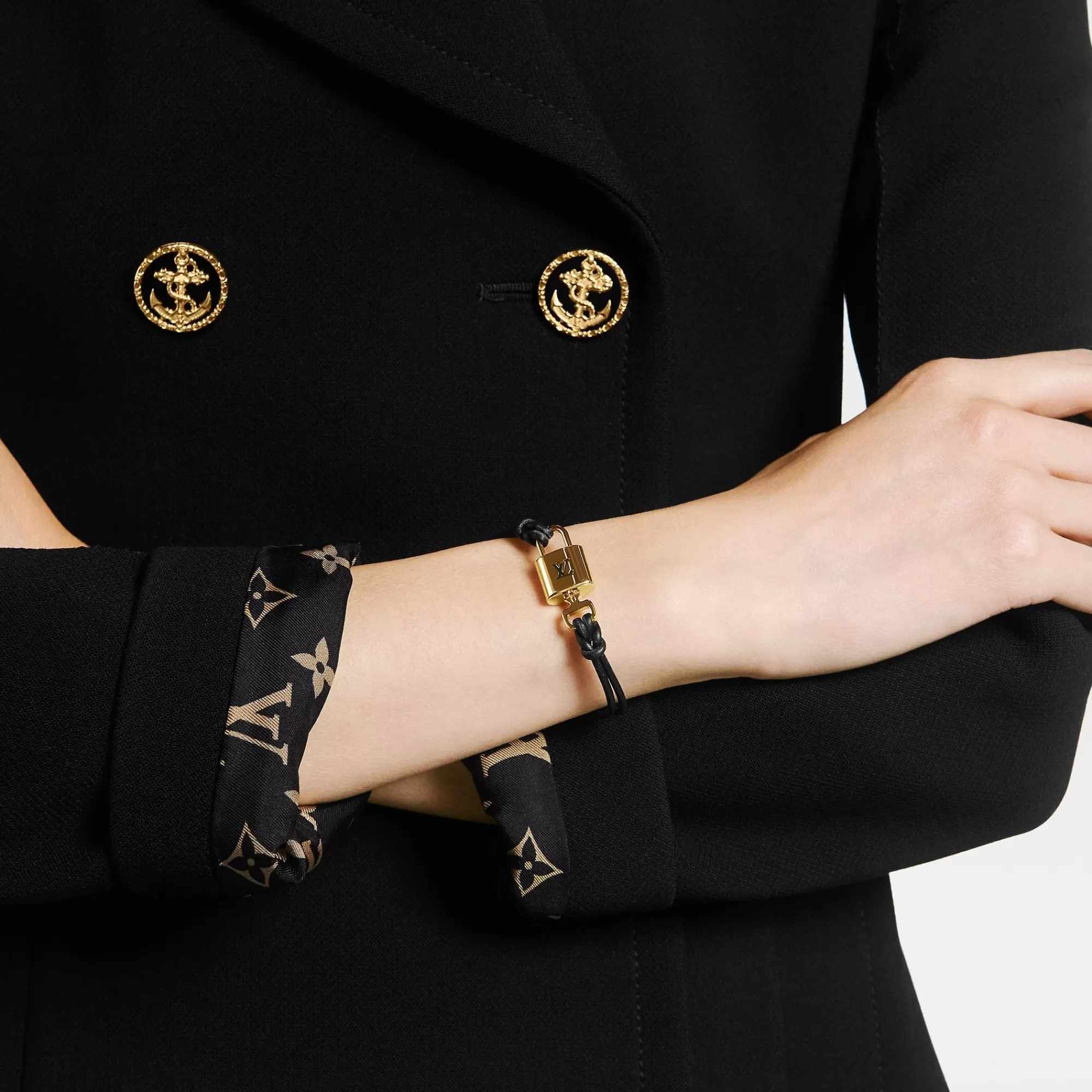 Best Louis Vuitton Lv Padlock Bracelet Black