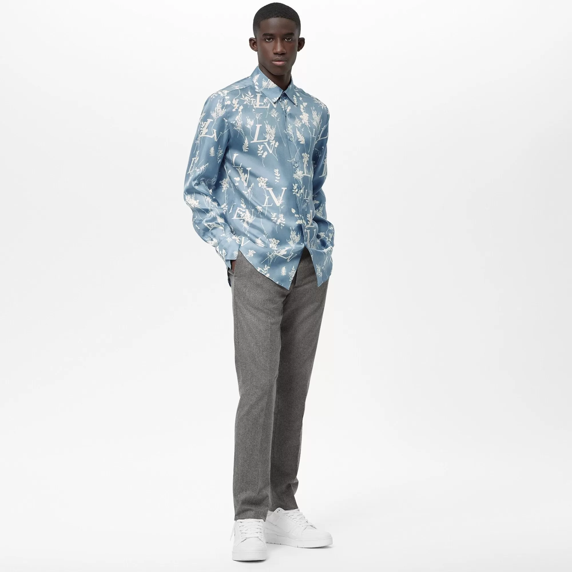 New Louis Vuitton Lv Printed Leaf Regular Shirt