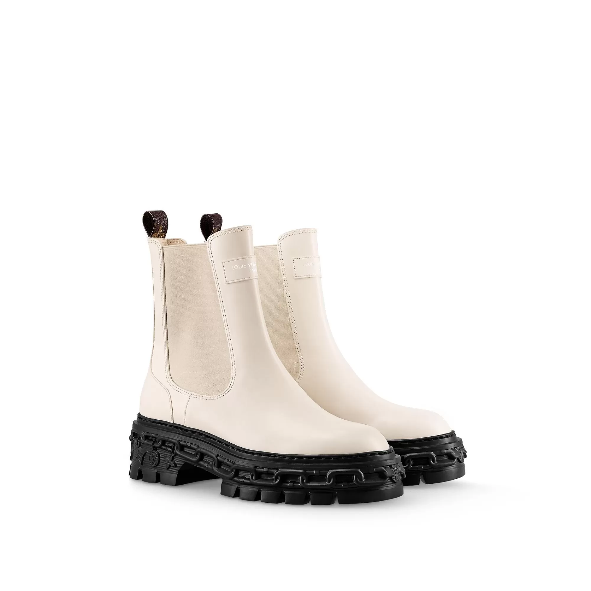 Shop Louis Vuitton Lv Record Chelsea Boot Cream