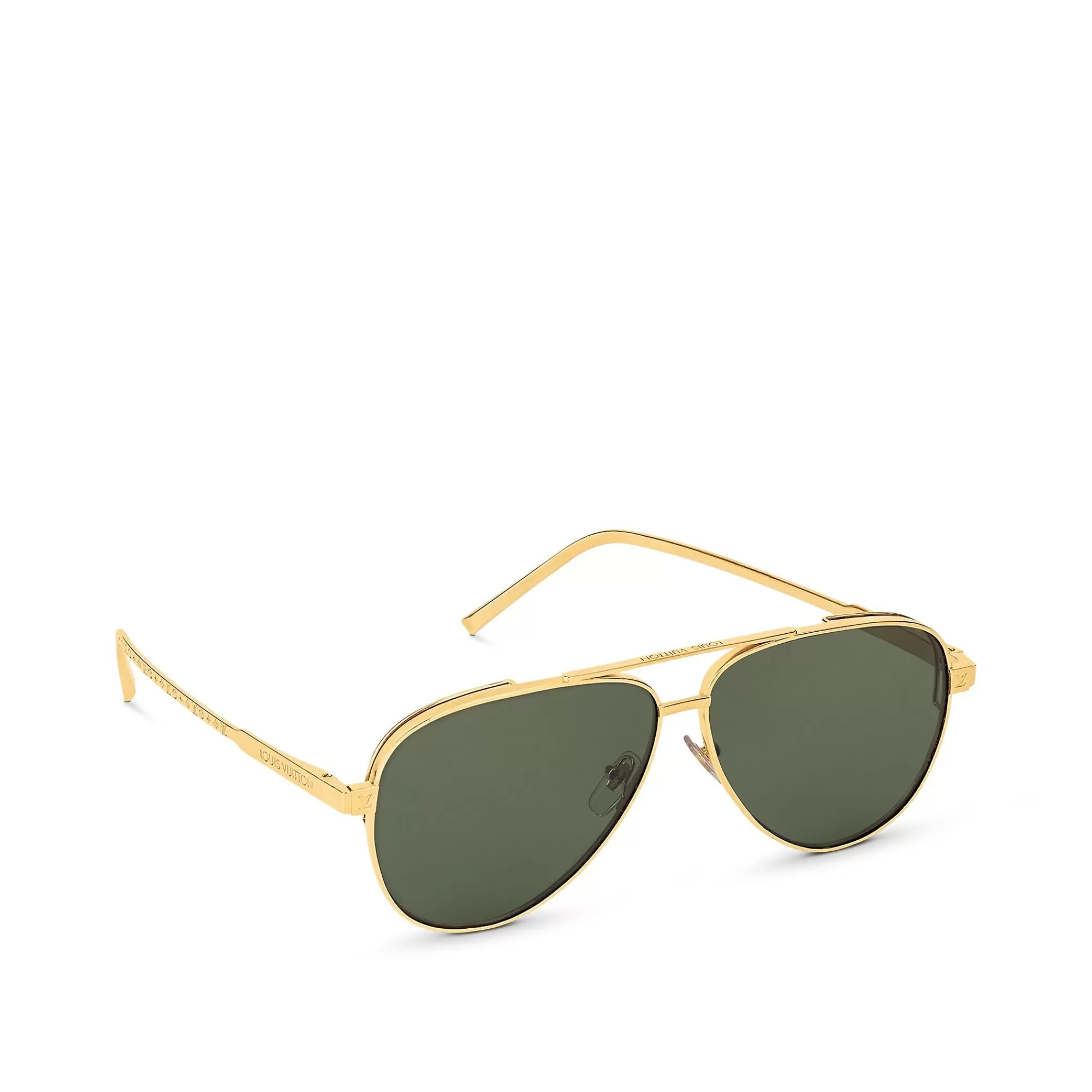 Best Louis Vuitton Lv Rise Metal Pilot Sunglasses Gold