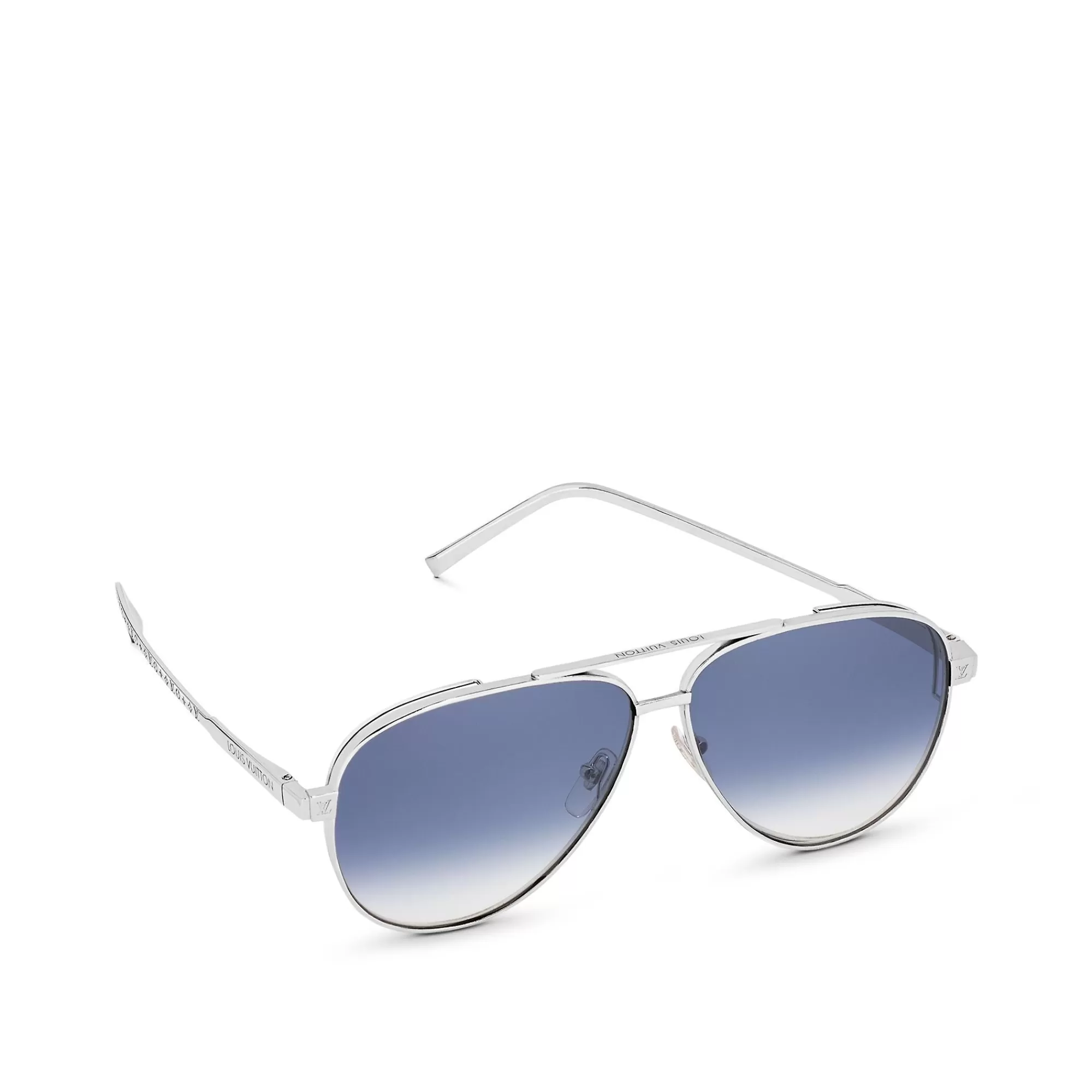 Cheap Louis Vuitton Lv Rise Metal Pilot Sunglasses Silver