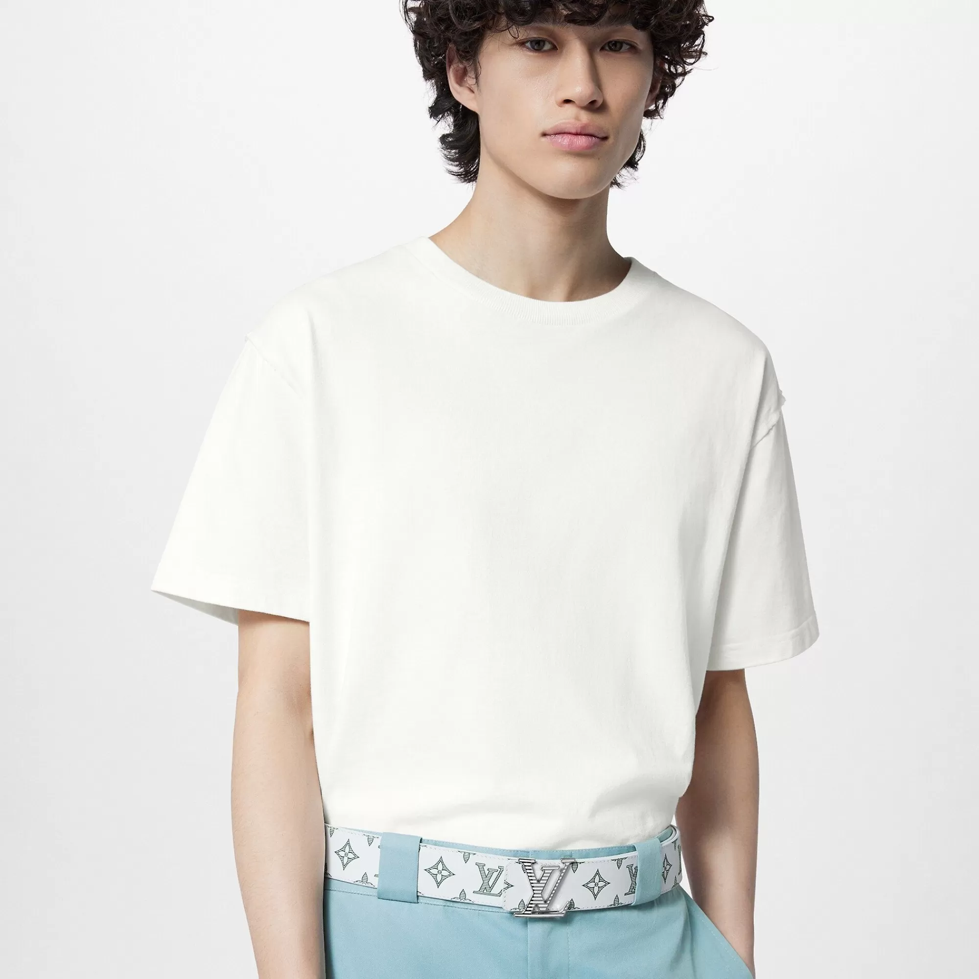Fashion Louis Vuitton Lv Shadow 40Mm Reversible Belt White