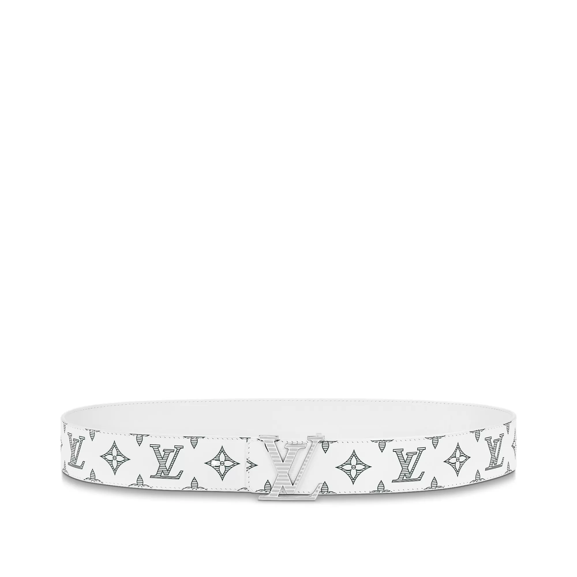 Fashion Louis Vuitton Lv Shadow 40Mm Reversible Belt White