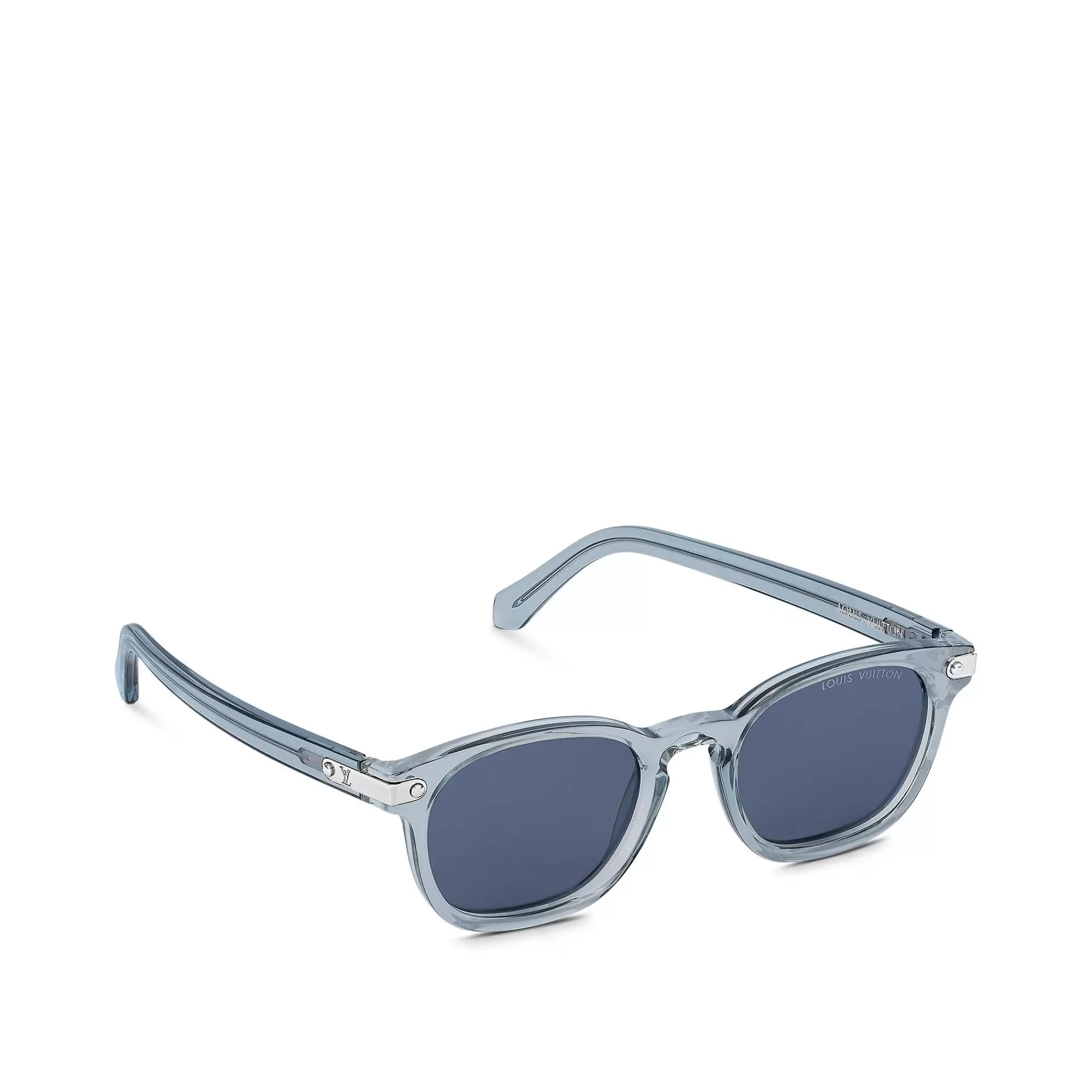 New Louis Vuitton Lv Signature Square Round Sunglasses Light Blue