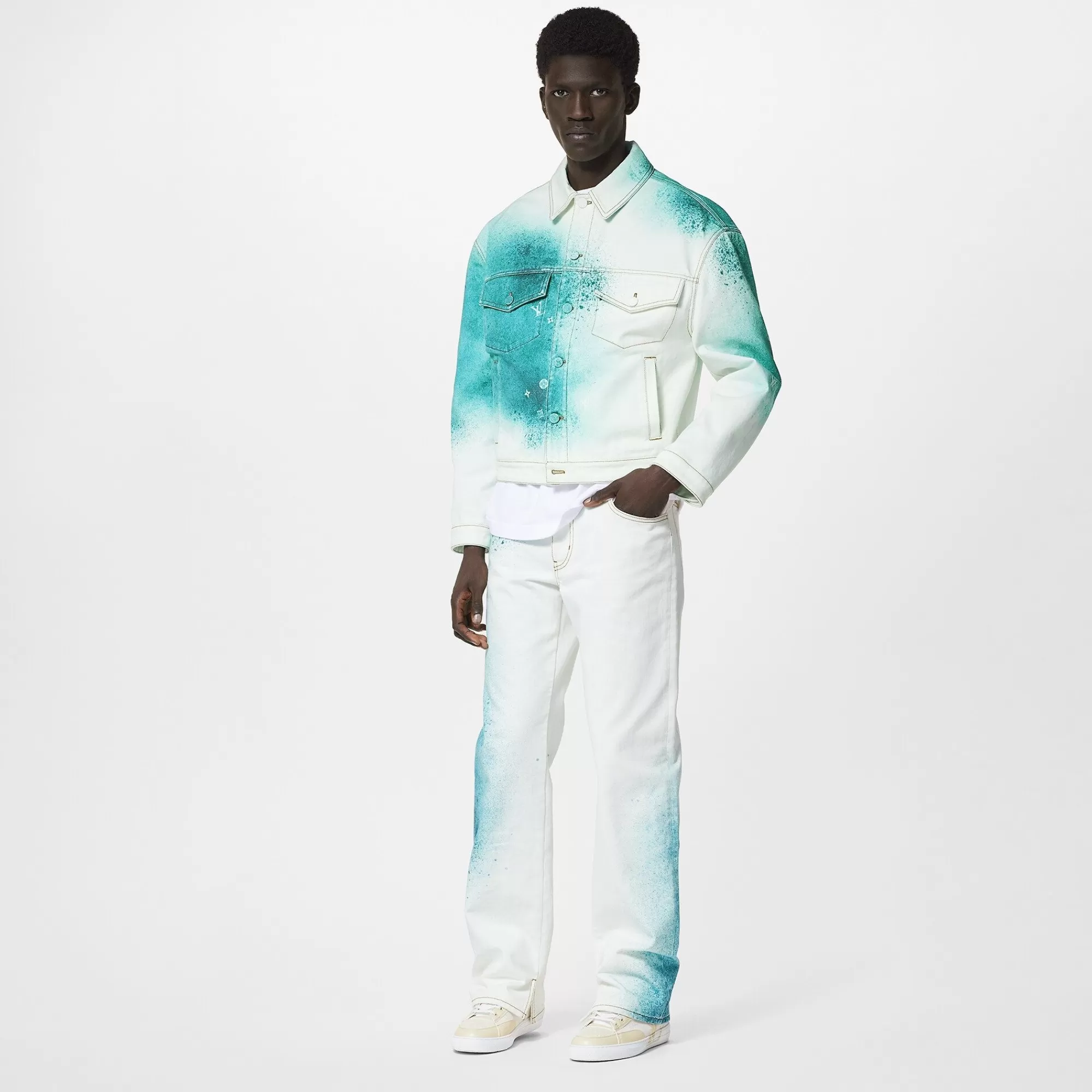 Cheap Louis Vuitton Lv Spray Denim Jacket