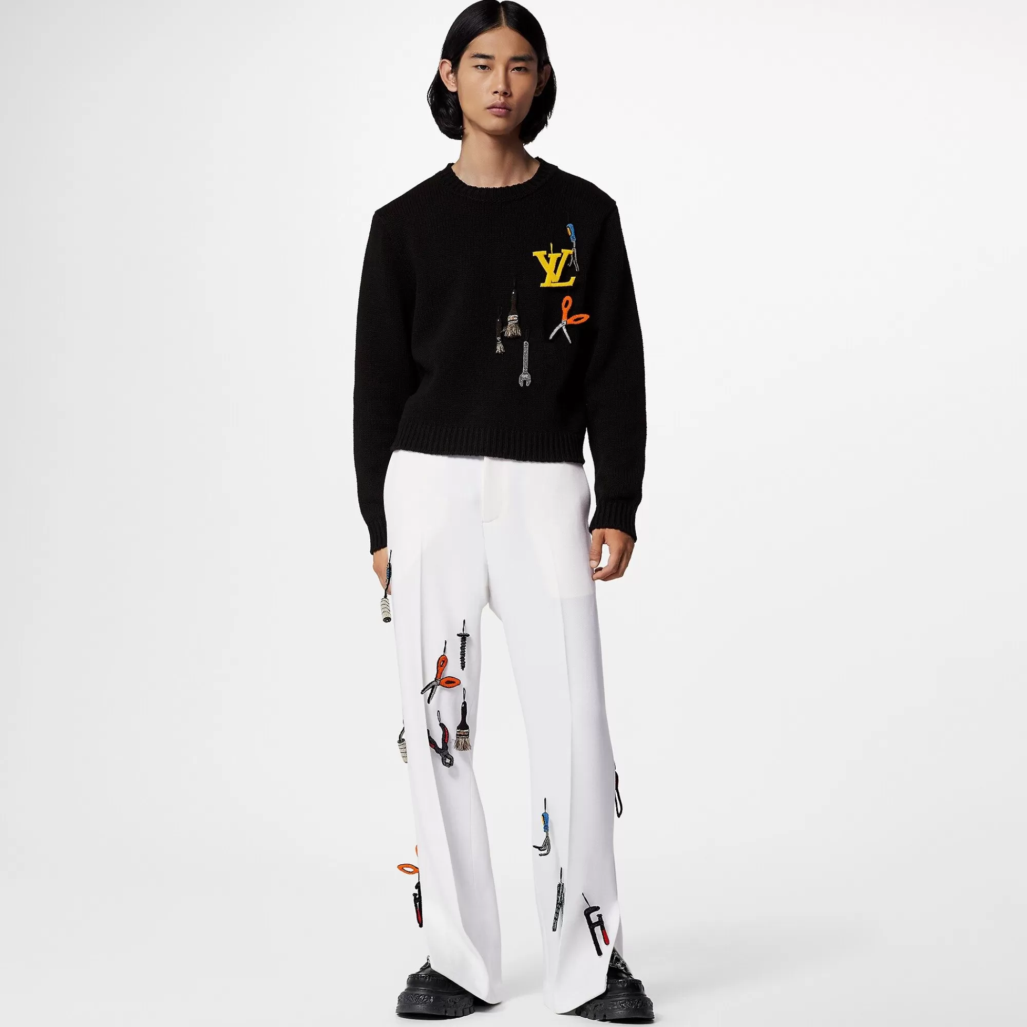 Shop Louis Vuitton Lv Tools Embroidered Crewneck