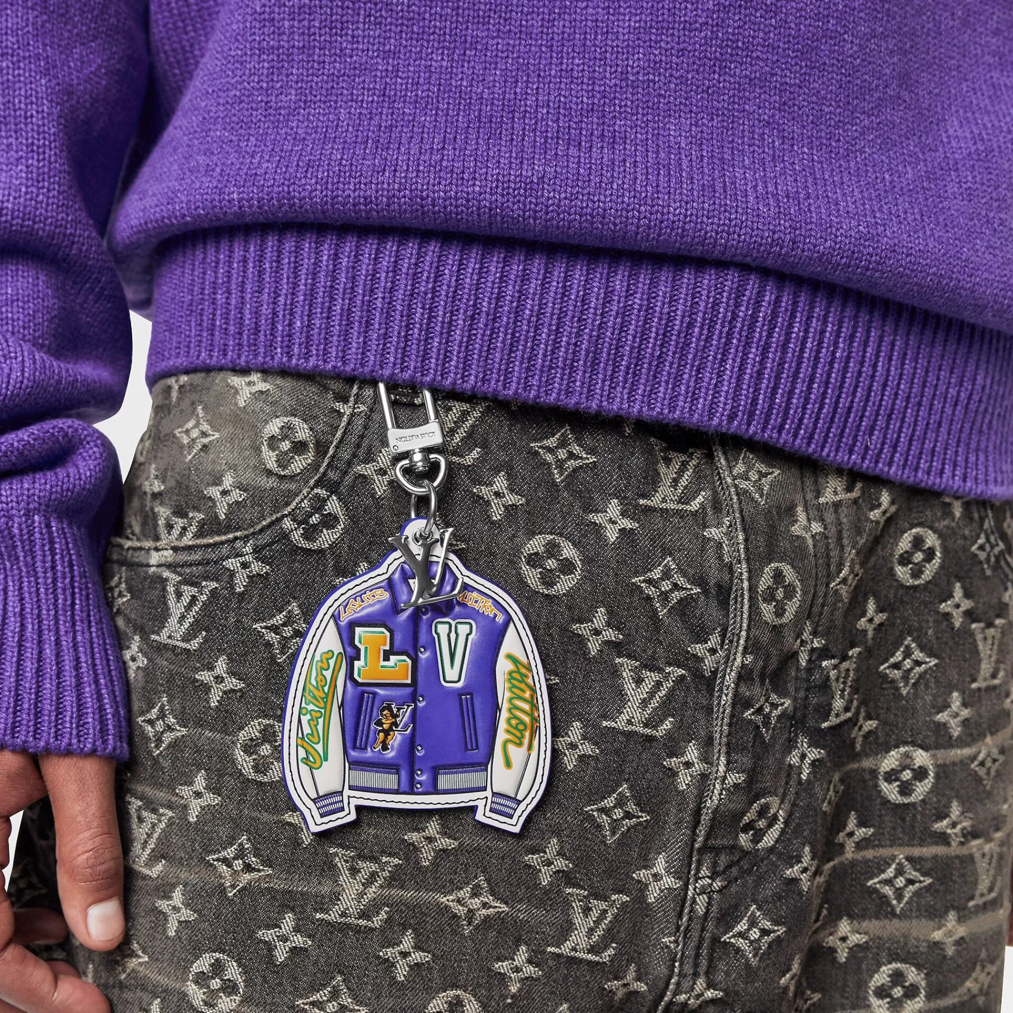 Flash Sale Louis Vuitton Lv Varsity Jacket Illustre Bag Charm & Key Holder