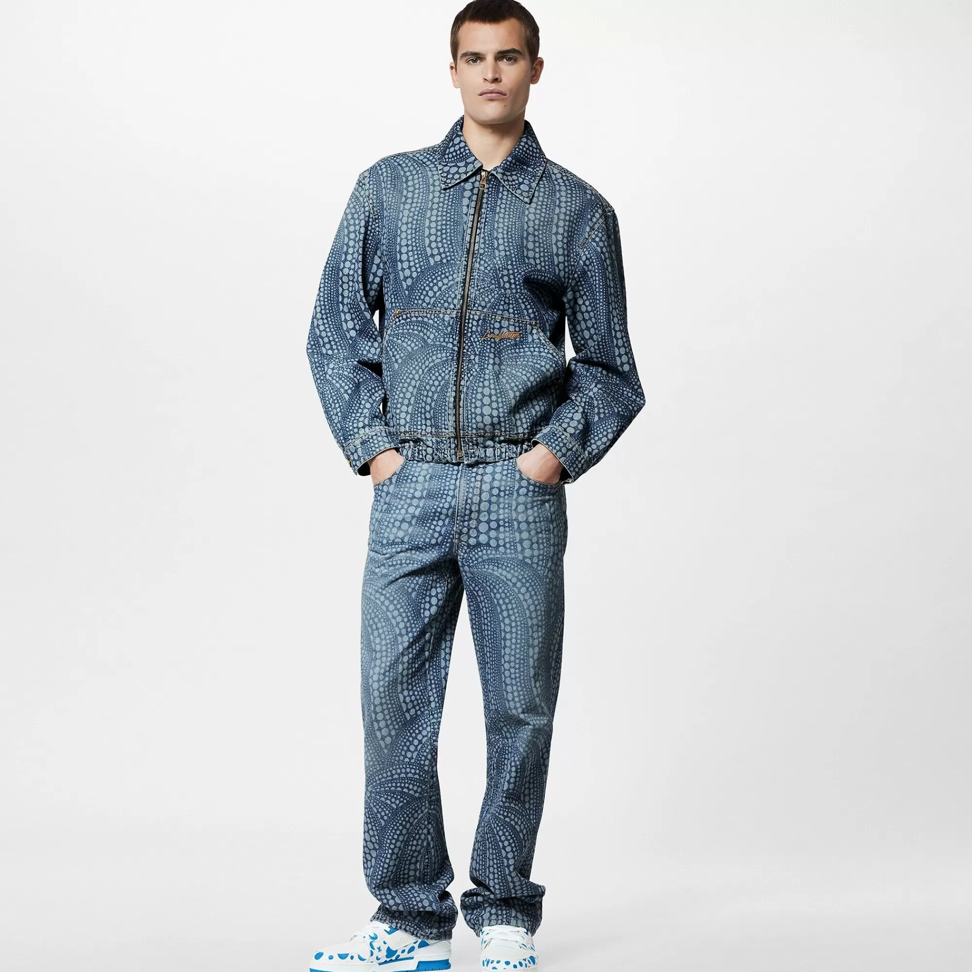Sale Louis Vuitton Lv X Yk All Over Pumpkin Denim Pants