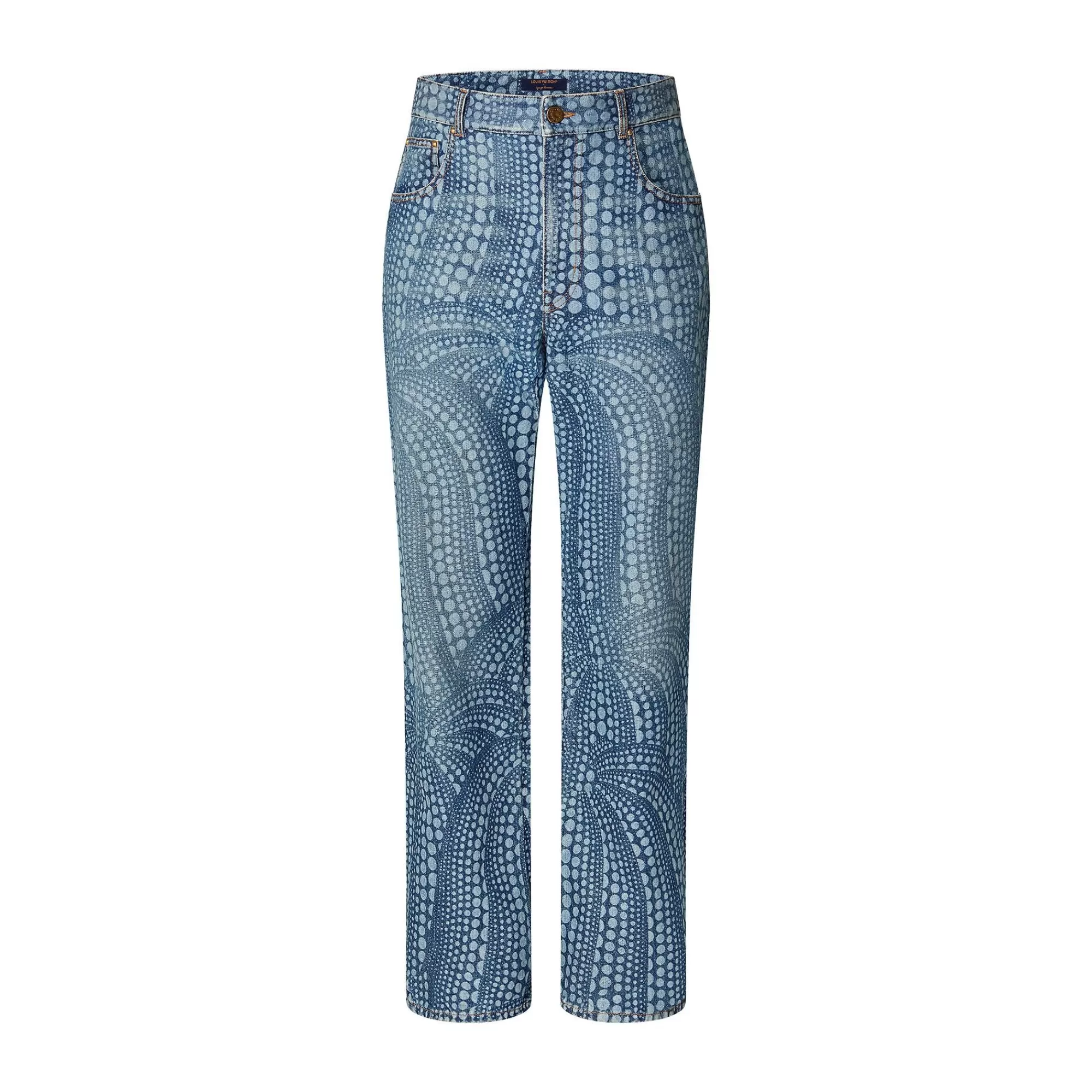 Sale Louis Vuitton Lv X Yk All Over Pumpkin Denim Pants