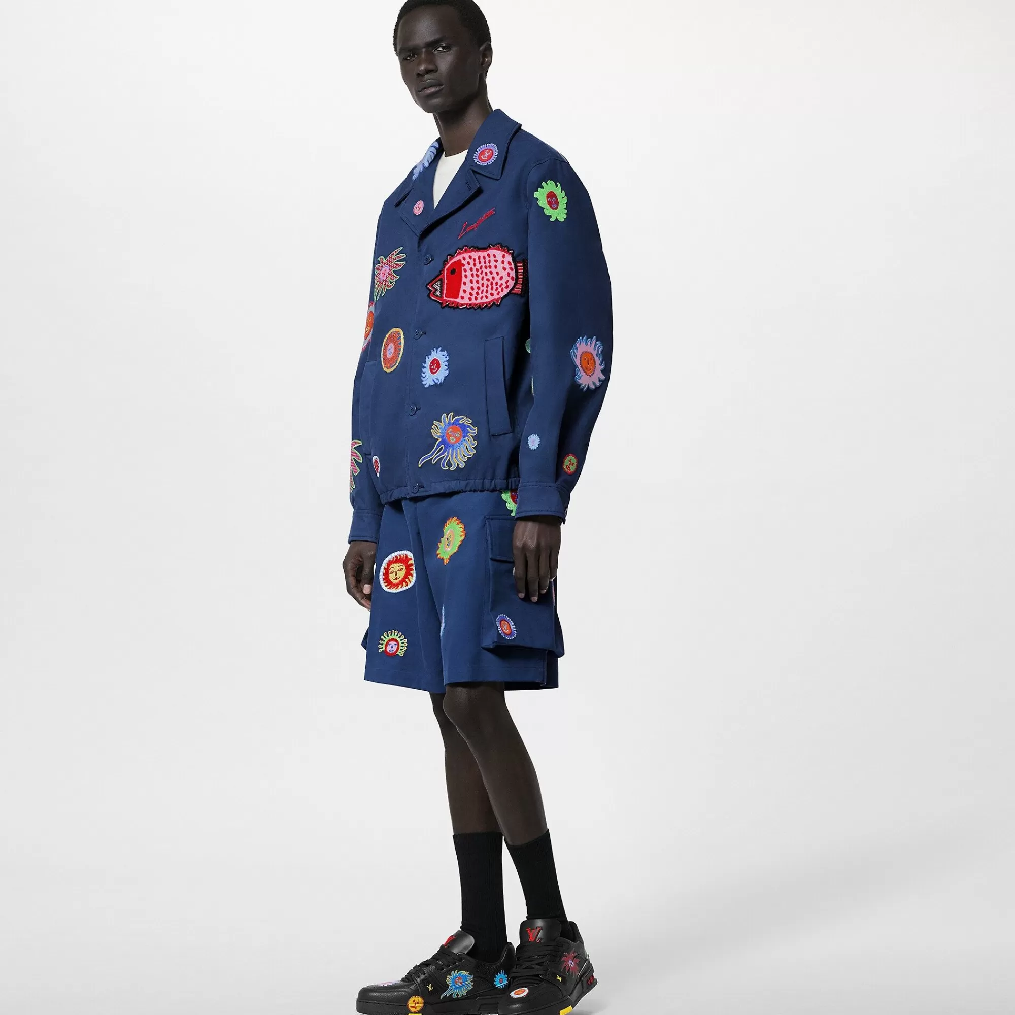 Cheap Louis Vuitton Lv X Yk Embroidered Faces Blouson