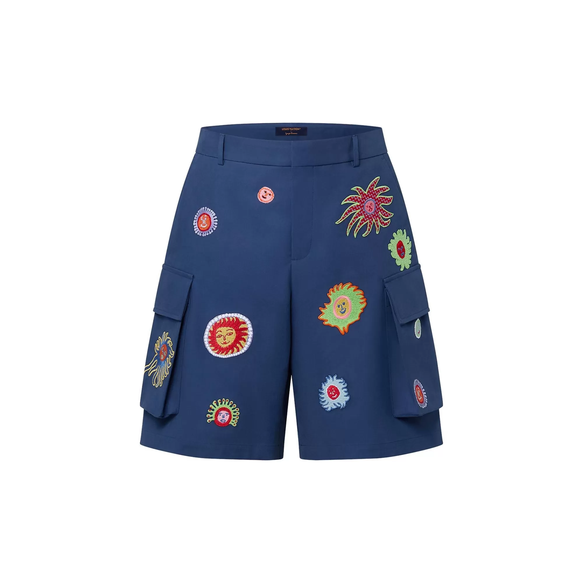New Louis Vuitton Lv X Yk Embroidered Faces Cargo Short