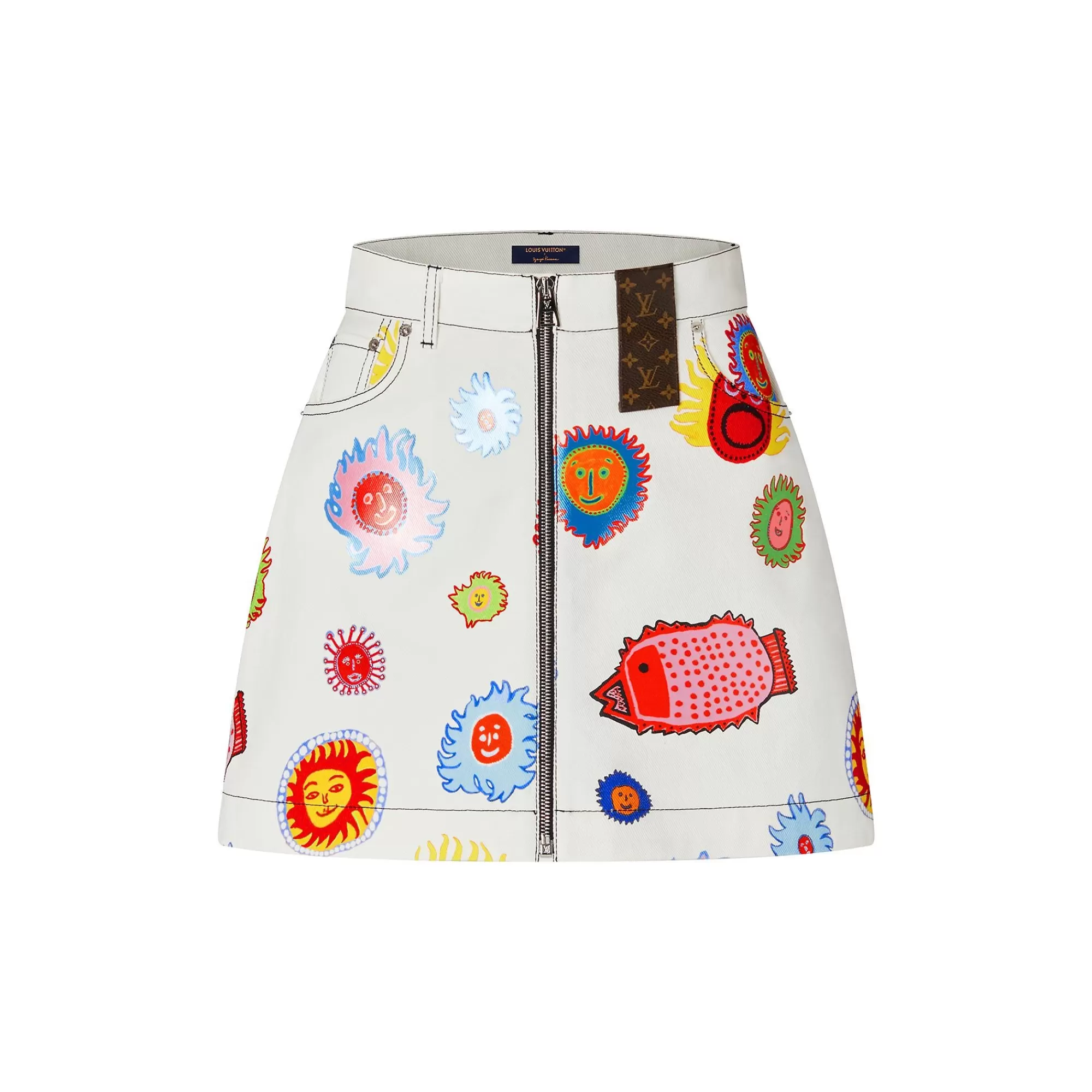 Shop Louis Vuitton Lv X Yk Faces A-Line Mini Skirt