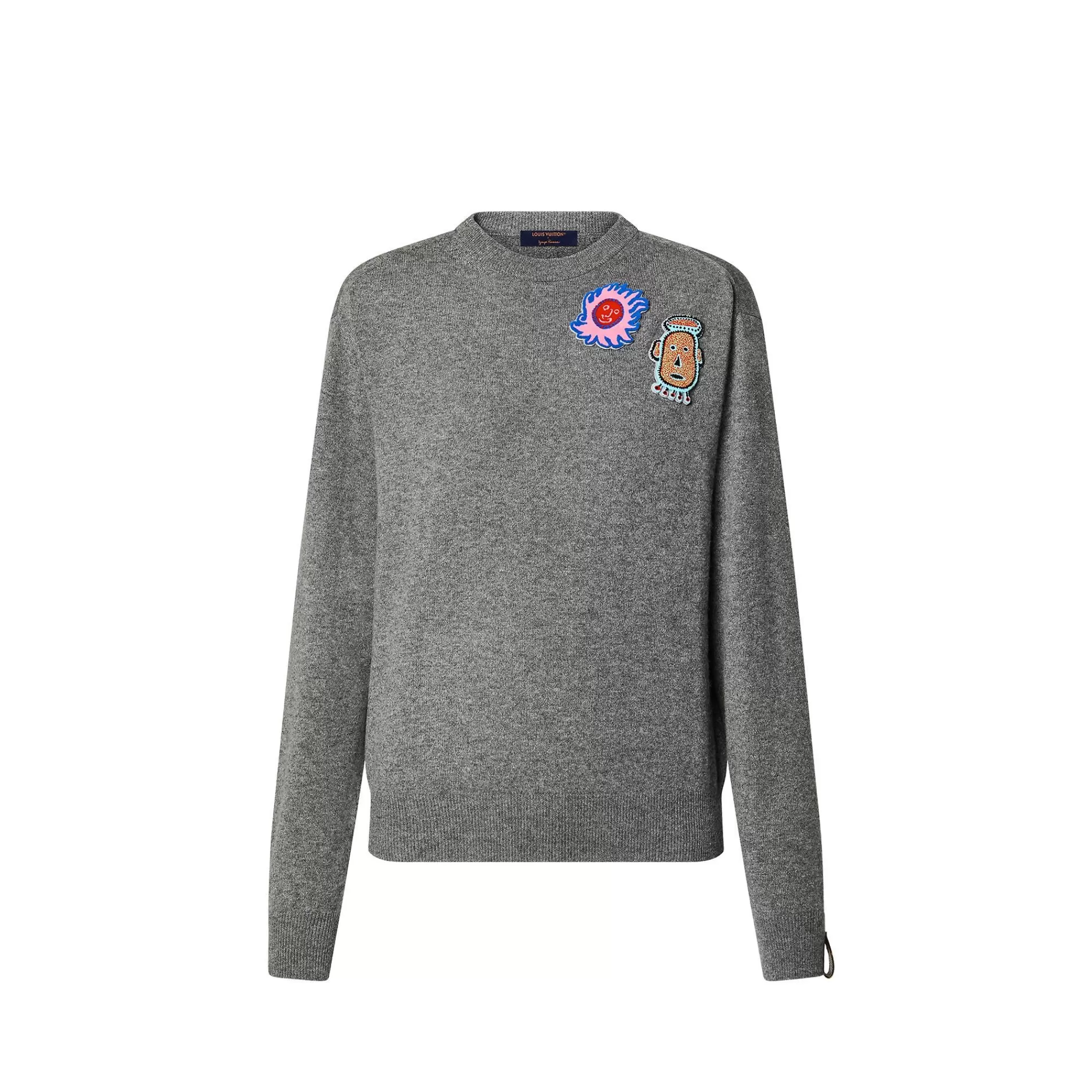 Cheap Louis Vuitton Lv X Yk Faces Patches Cashmere Pullover