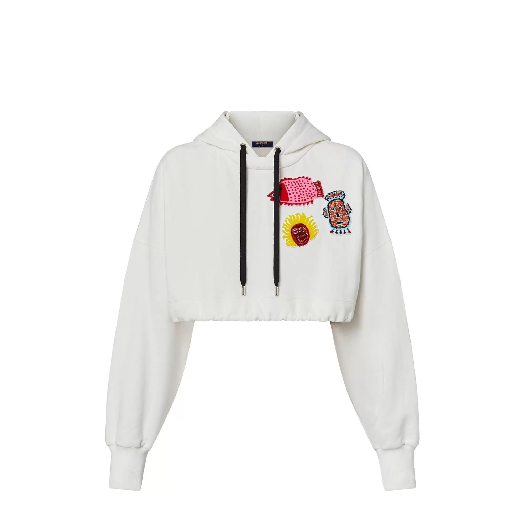 Best Louis Vuitton Lv X Yk Faces Patches Cropped Hoodie