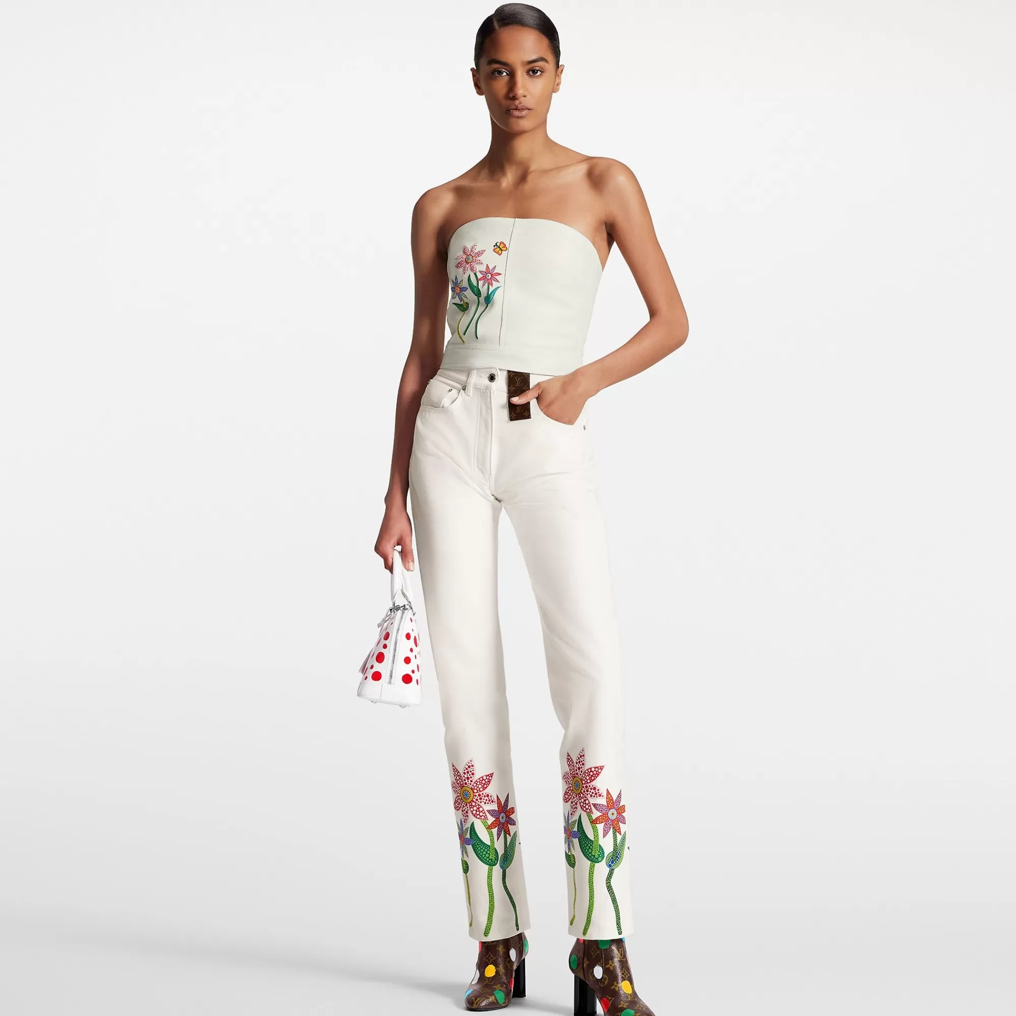 Best Louis Vuitton Lv X Yk Flowers Leather Bustier