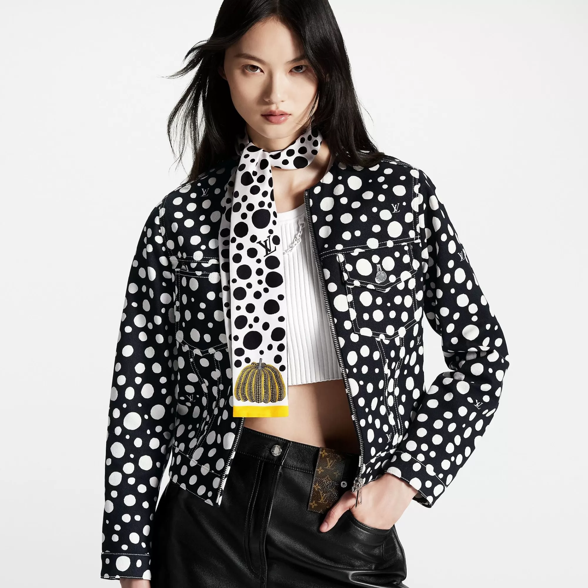 Best Louis Vuitton Lv X Yk Infinity Dots Bandeau Black White