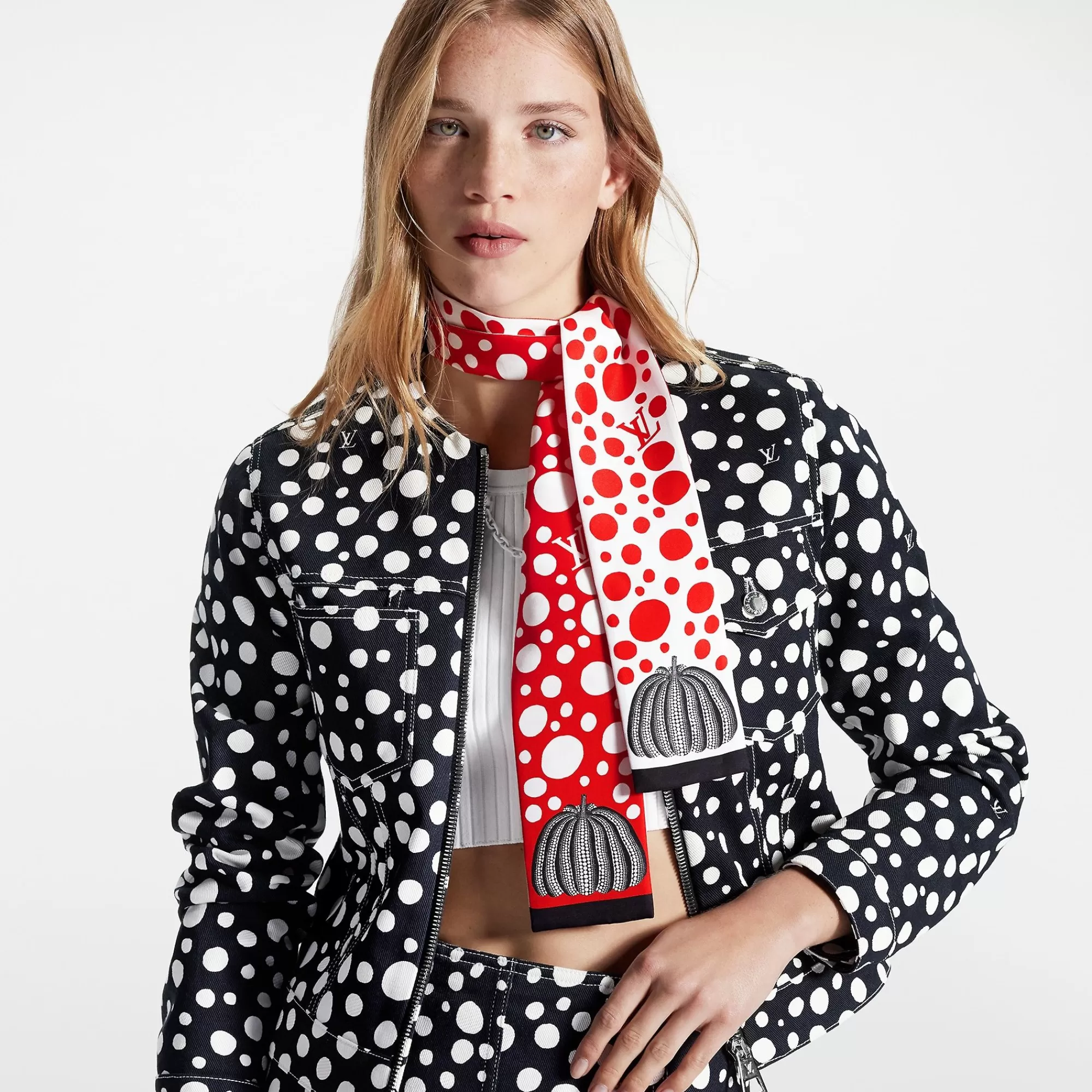 Best Sale Louis Vuitton Lv X Yk Infinity Dots Bandeau Red White