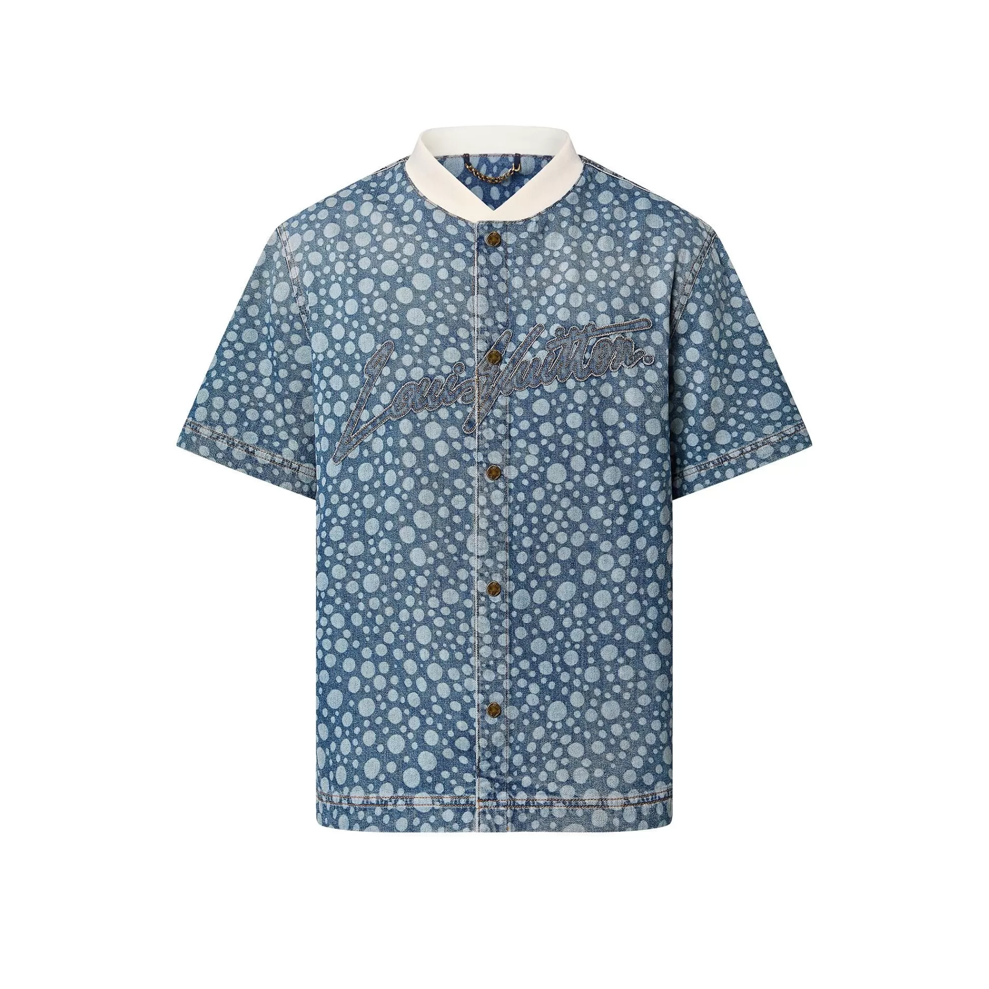 Cheap Louis Vuitton Lv X Yk Infinity Dots Denim Shirt