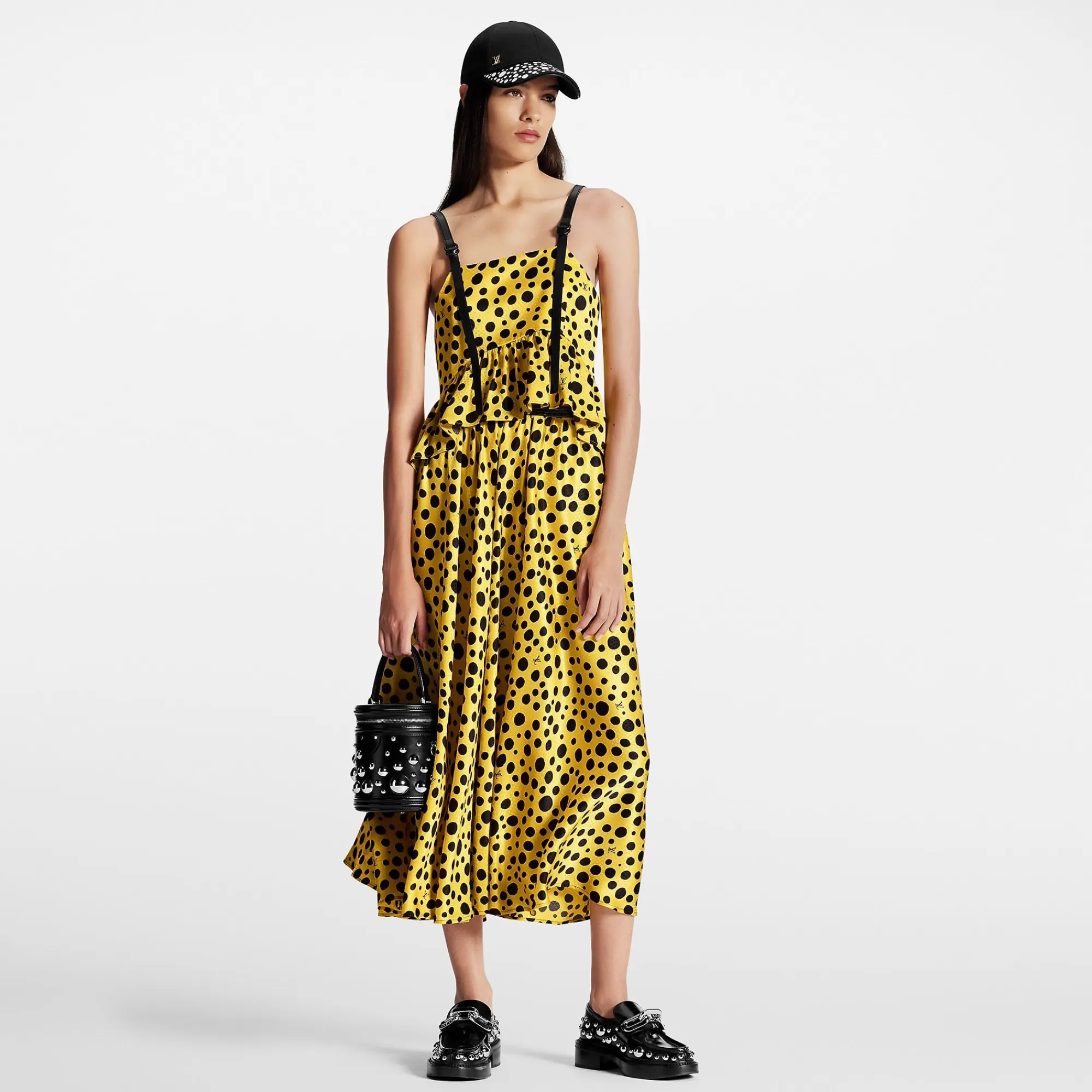 Hot Louis Vuitton Lv X Yk Infinity Dots Peplum Top
