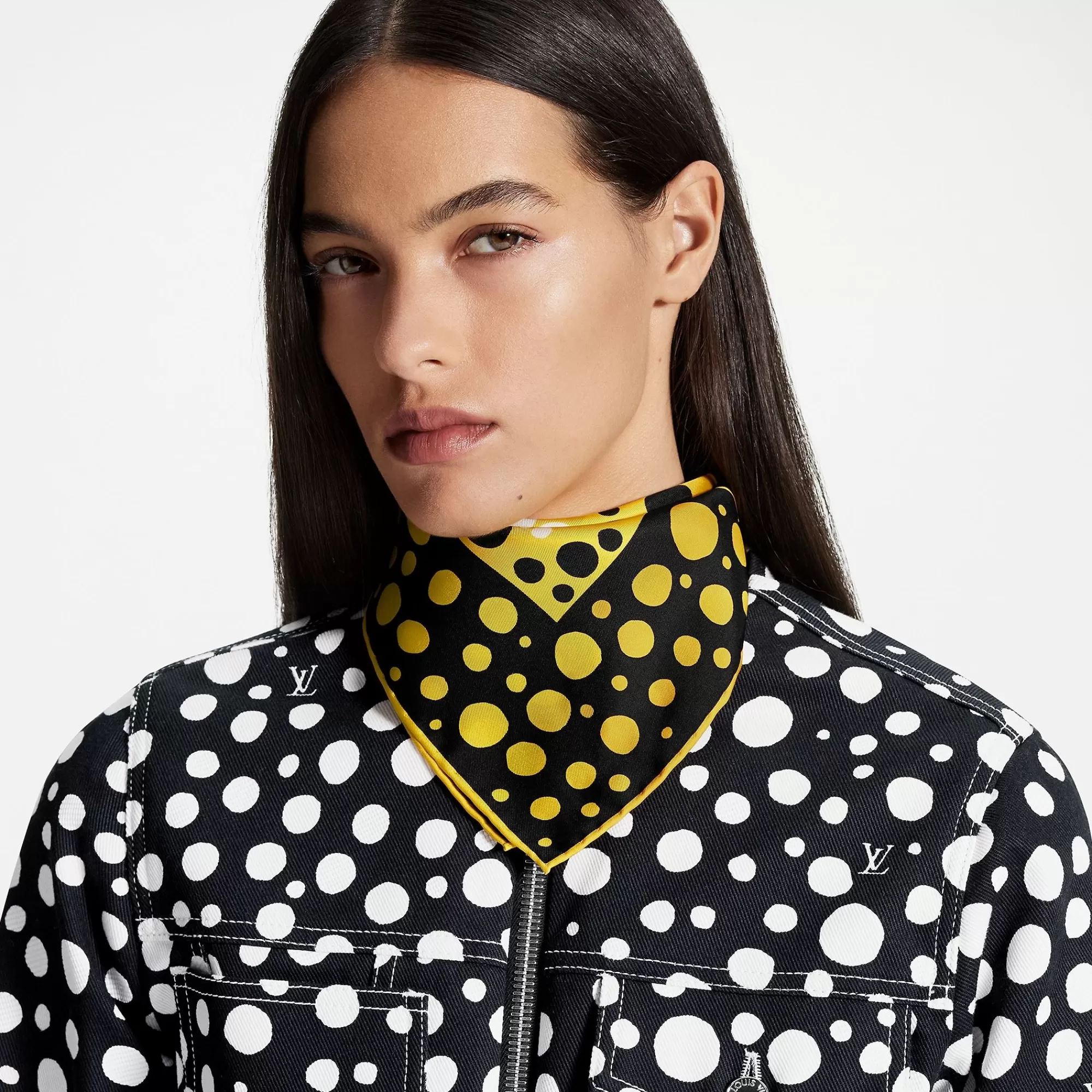Cheap Louis Vuitton Lv X Yk Infinity Dots Square 45 Black/Yellow