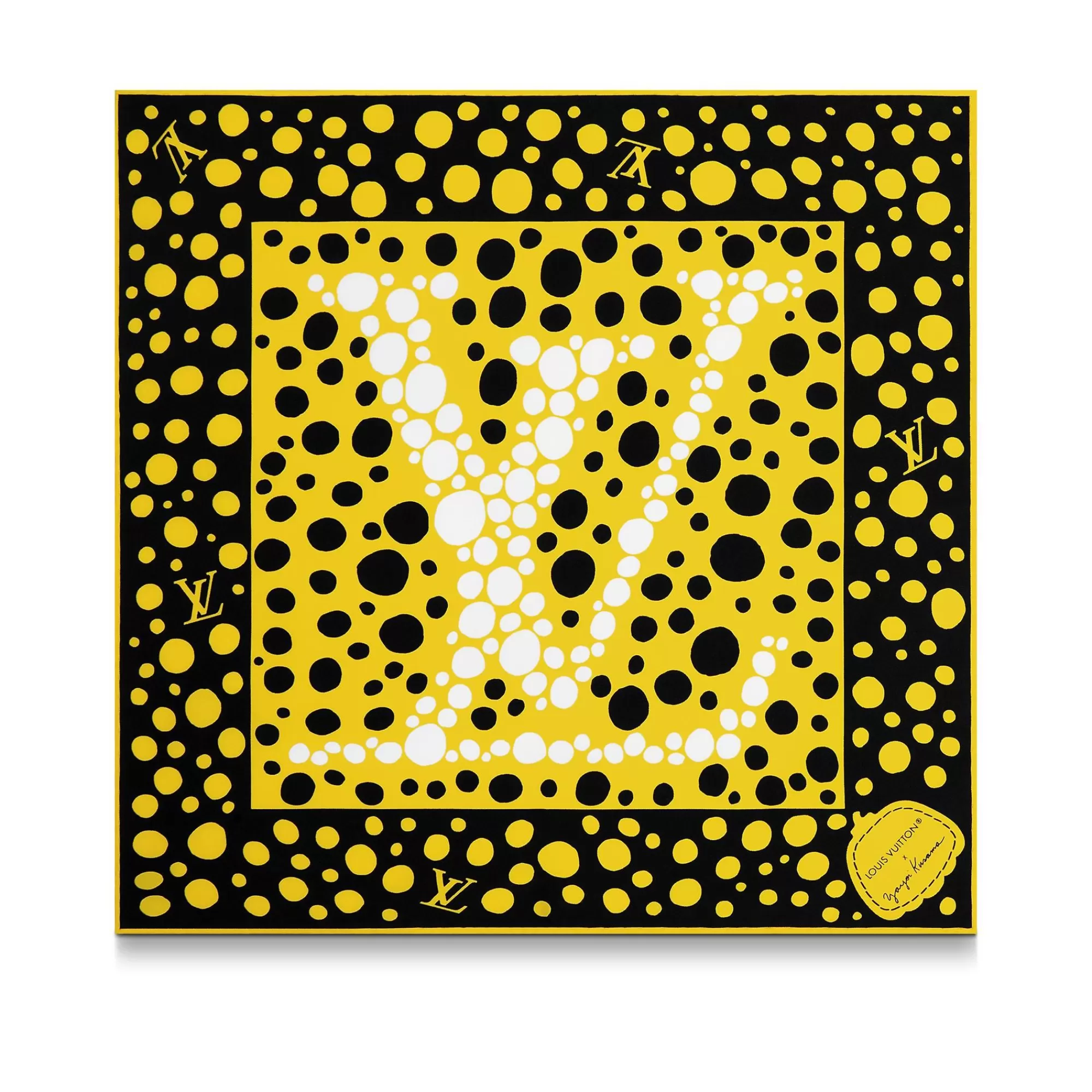 Cheap Louis Vuitton Lv X Yk Infinity Dots Square 45 Black/Yellow