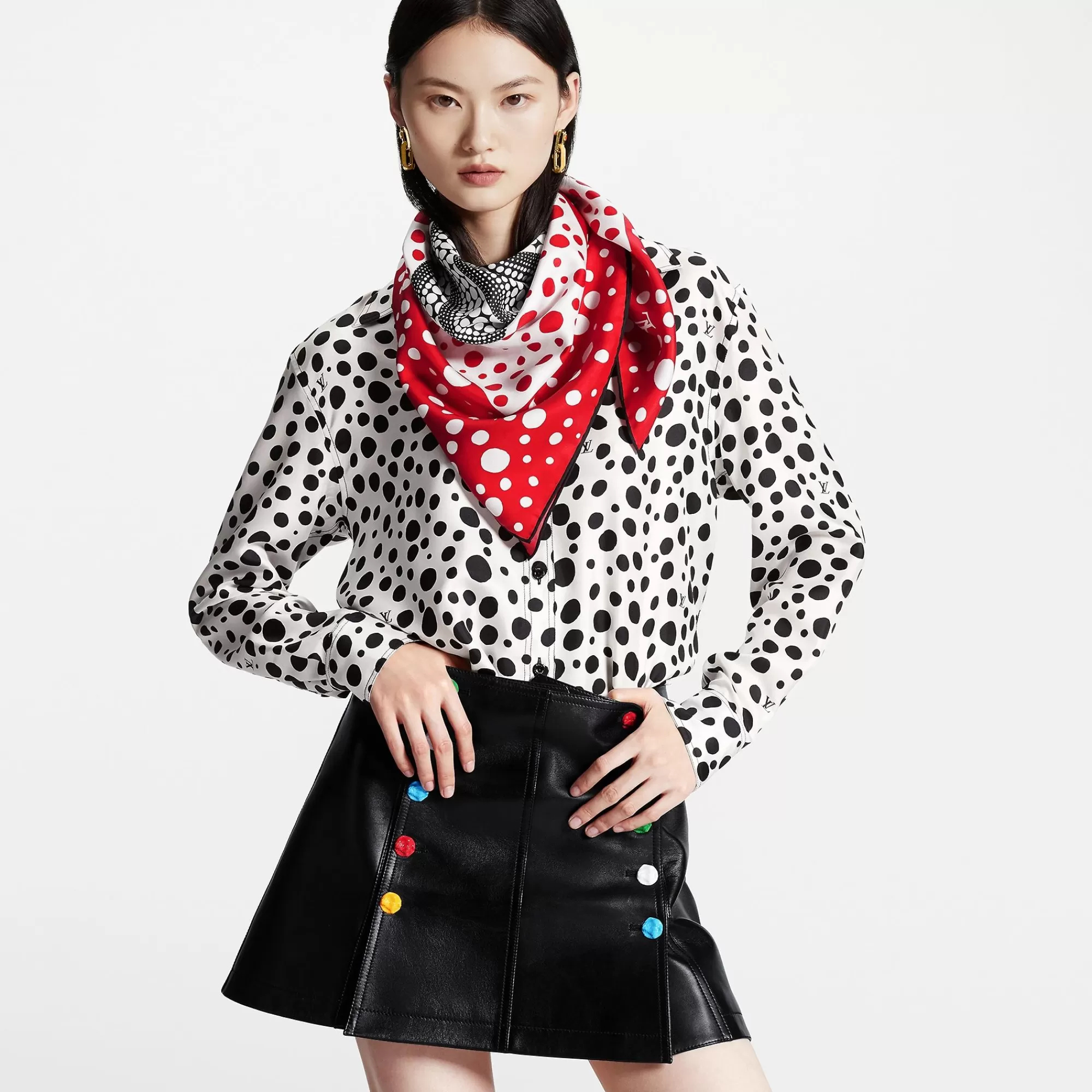 Clearance Louis Vuitton Lv X Yk Infinity Dots Square 90 Red White