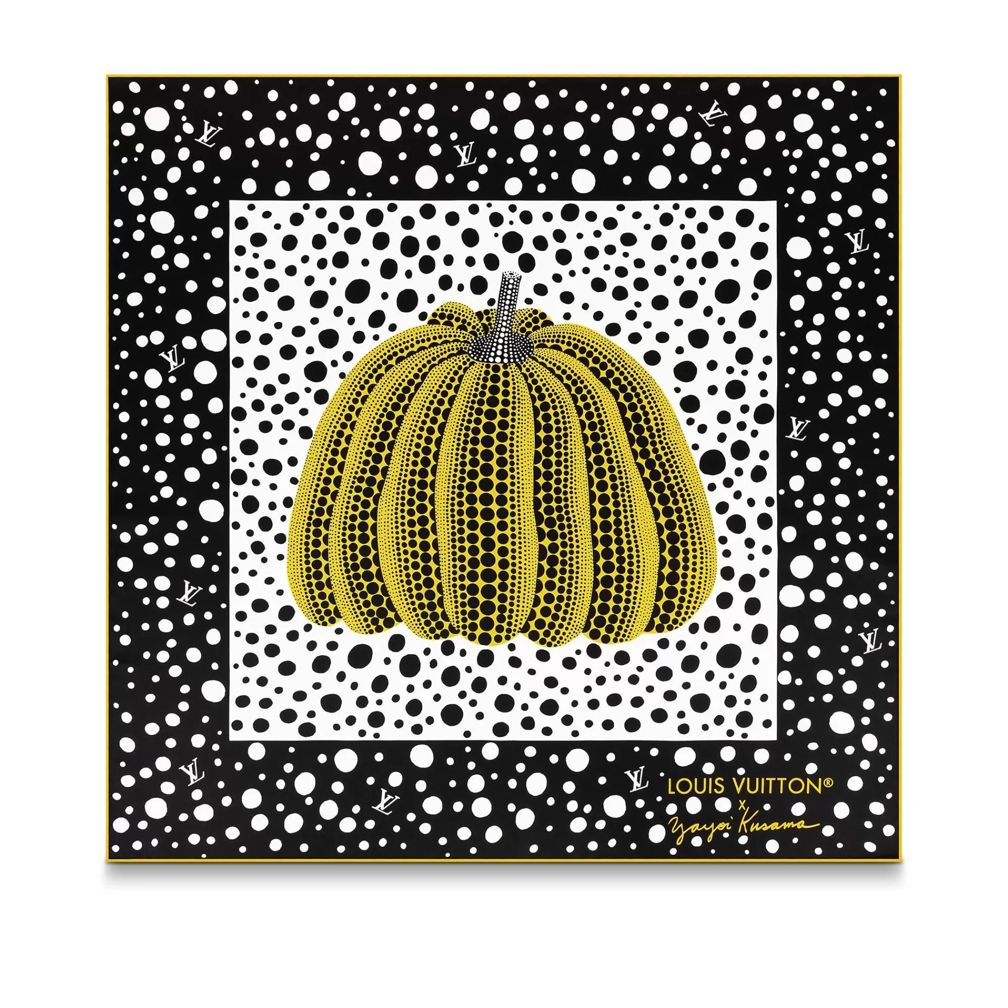 Flash Sale Louis Vuitton Lv X Yk Infinity Dots Square 90 Black/Yellow