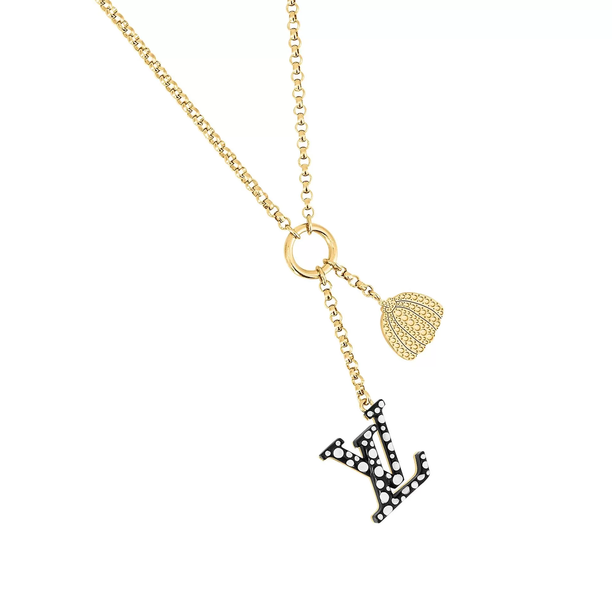 Hot Louis Vuitton Lv X Yk Lv Iconic Infinity Dots Necklace Black White