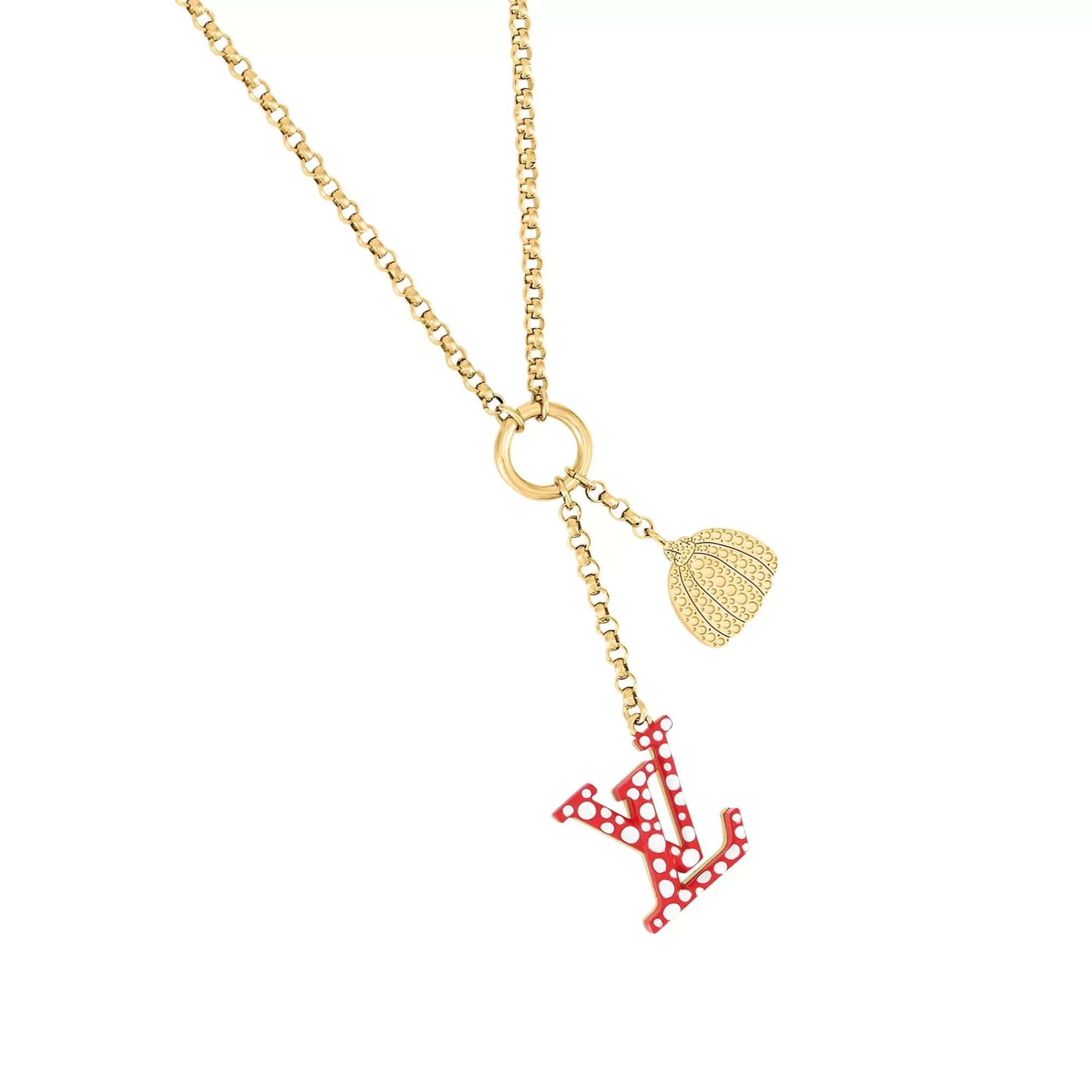 Outlet Louis Vuitton Lv X Yk Lv Iconic Infinity Dots Necklace Red White