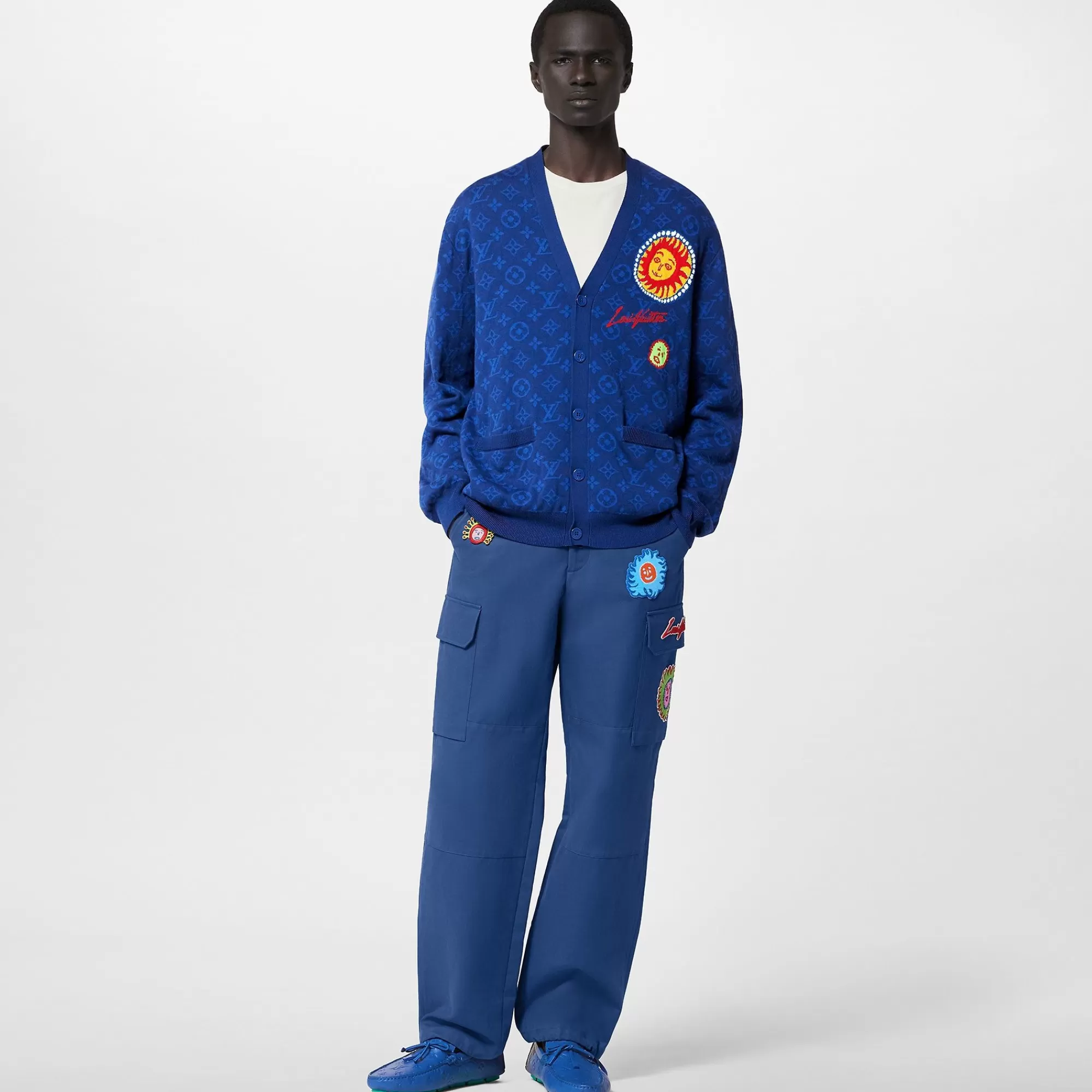 Discount Louis Vuitton Lv X Yk Monogram Faces Knitted Cardigan