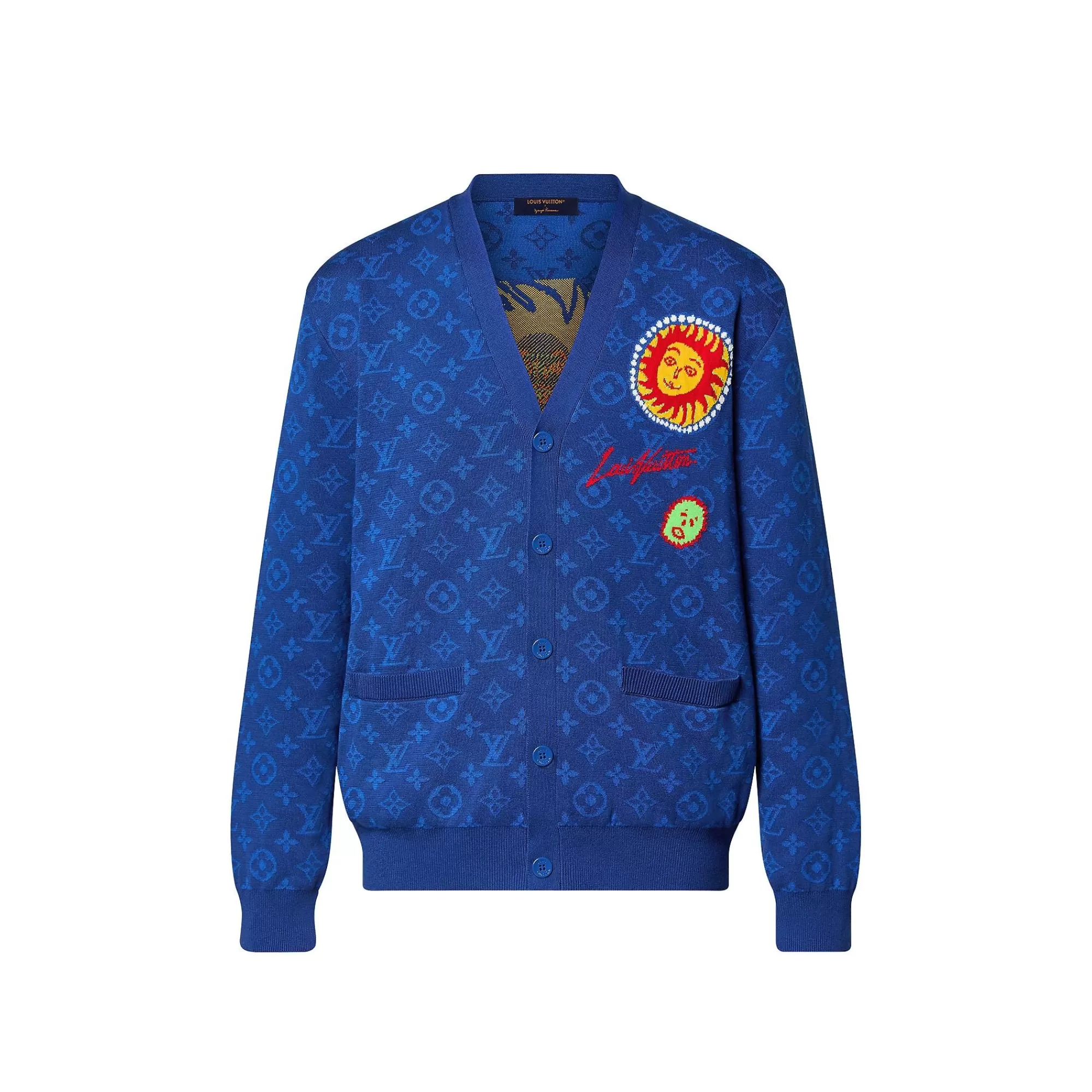 Discount Louis Vuitton Lv X Yk Monogram Faces Knitted Cardigan