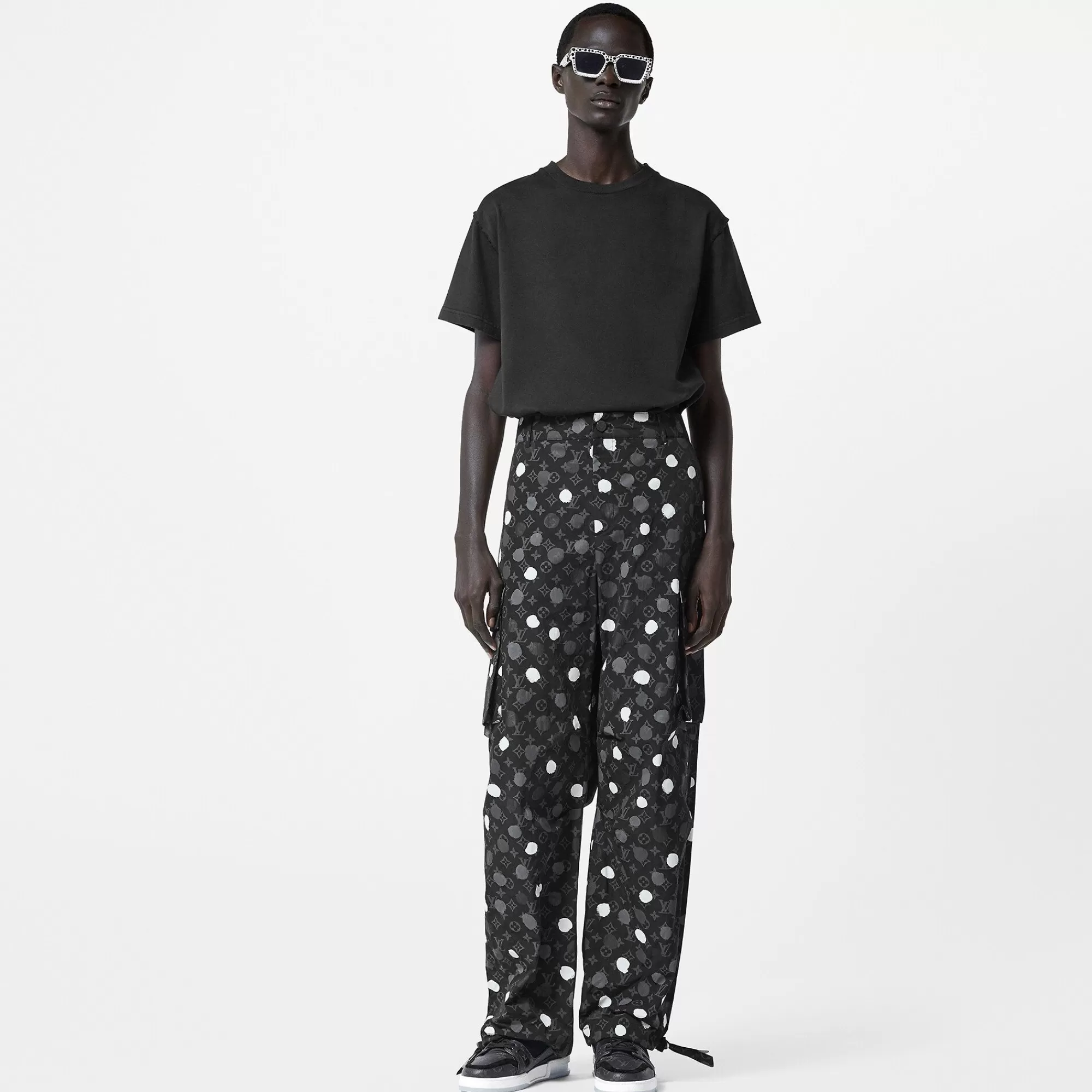 Sale Louis Vuitton Lv X Yk Monogram Painted Dots Cargo Pants