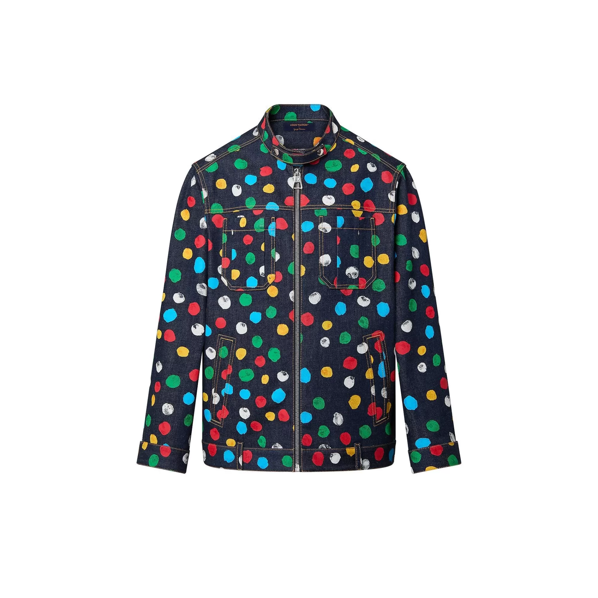 Cheap Louis Vuitton Lv X Yk Painted Dots Denim Jacket