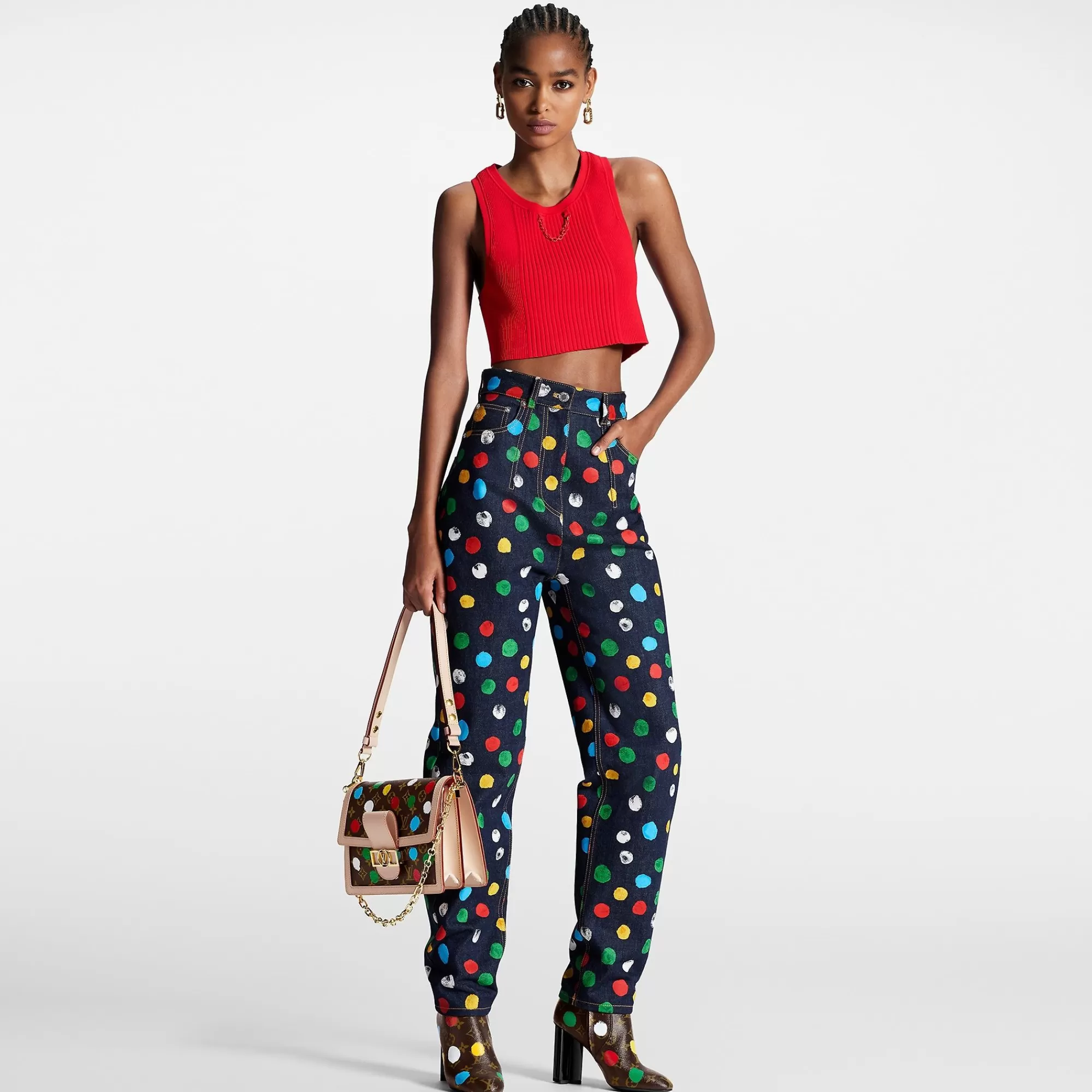 Hot Louis Vuitton Lv X Yk Painted Dots Jeans
