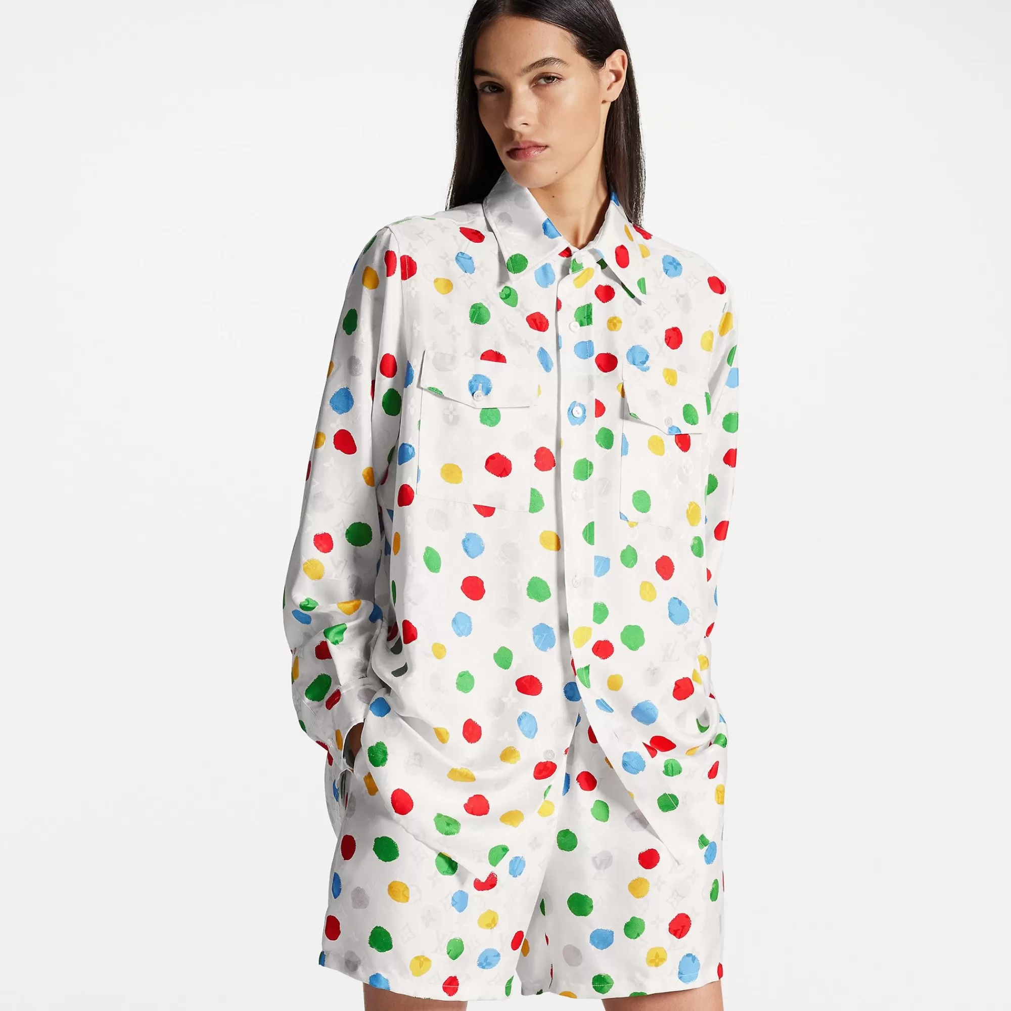 Store Louis Vuitton Lv X Yk Painted Dots Masculine Shirt