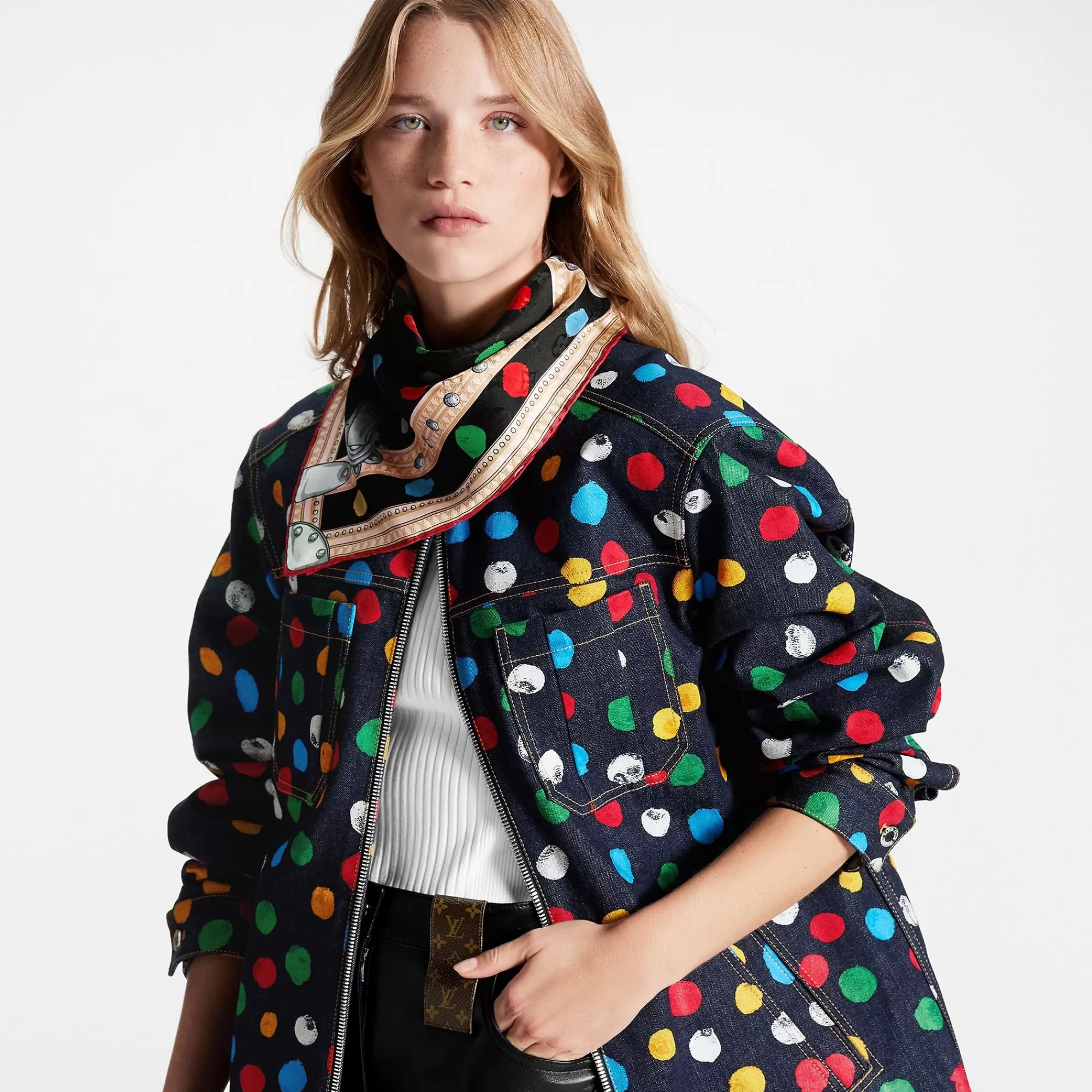 Discount Louis Vuitton Lv X Yk Painted Dots Monogram Square 90 Black