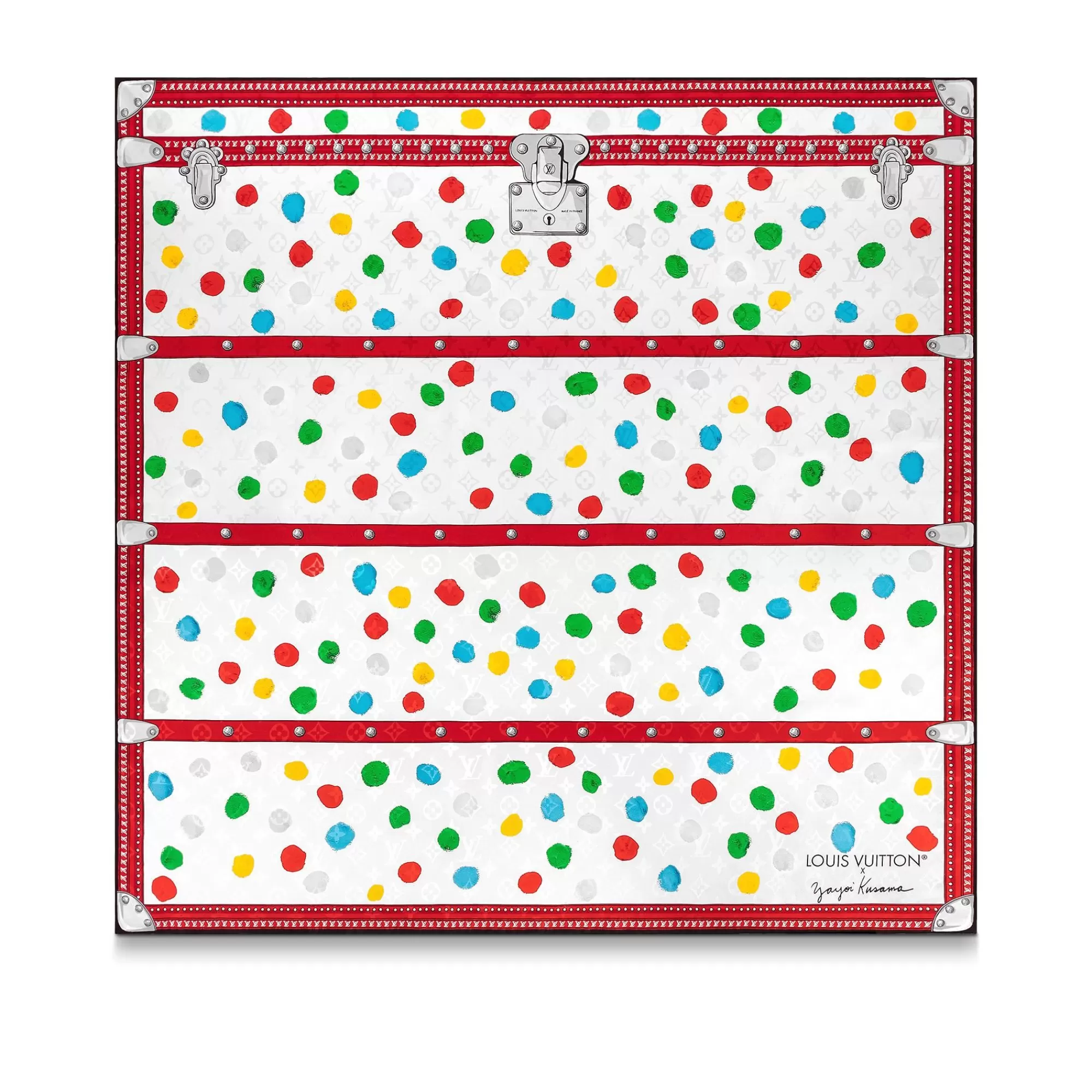 Fashion Louis Vuitton Lv X Yk Painted Dots Monogram Square 90 White